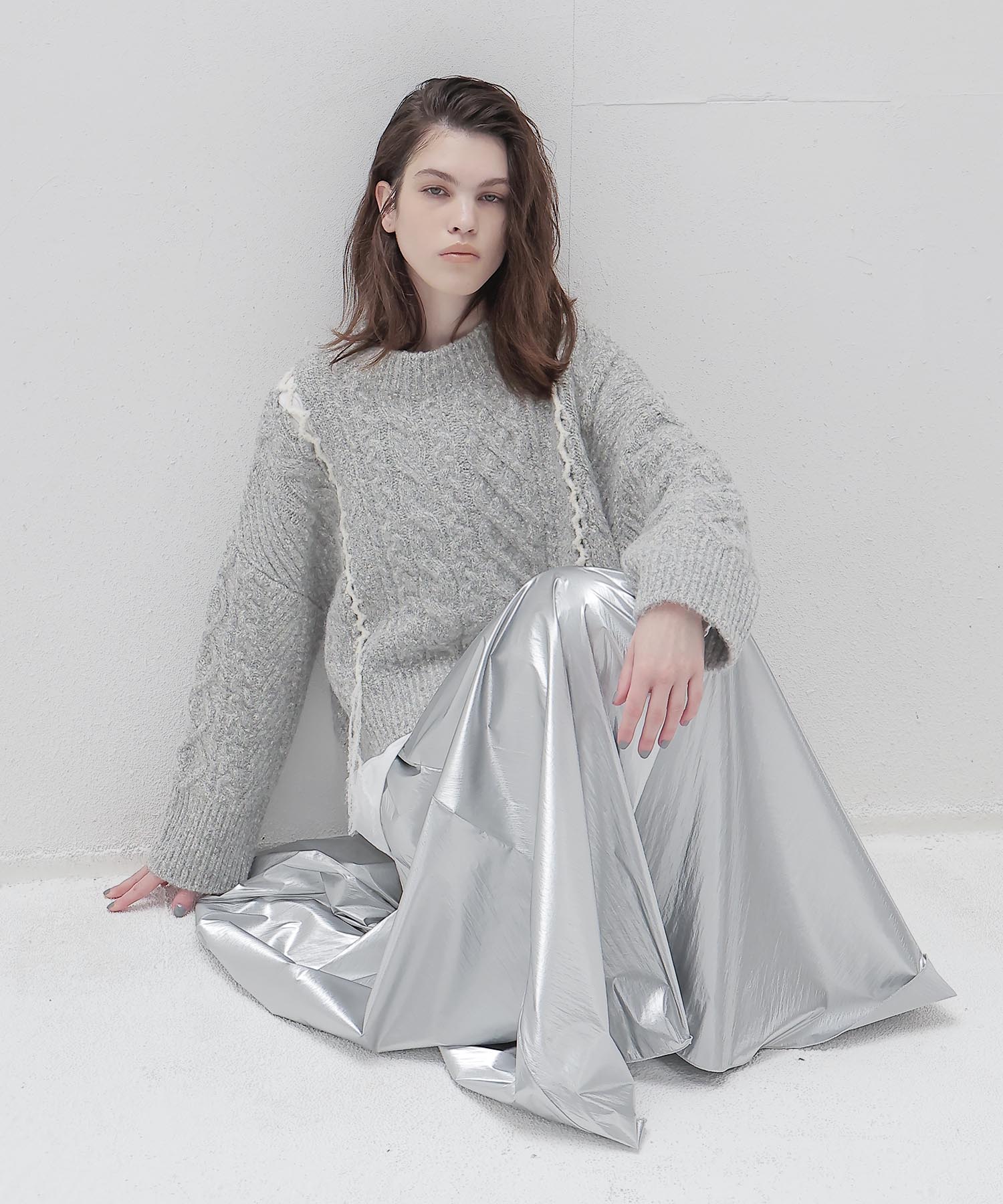 bright coating gather skirt