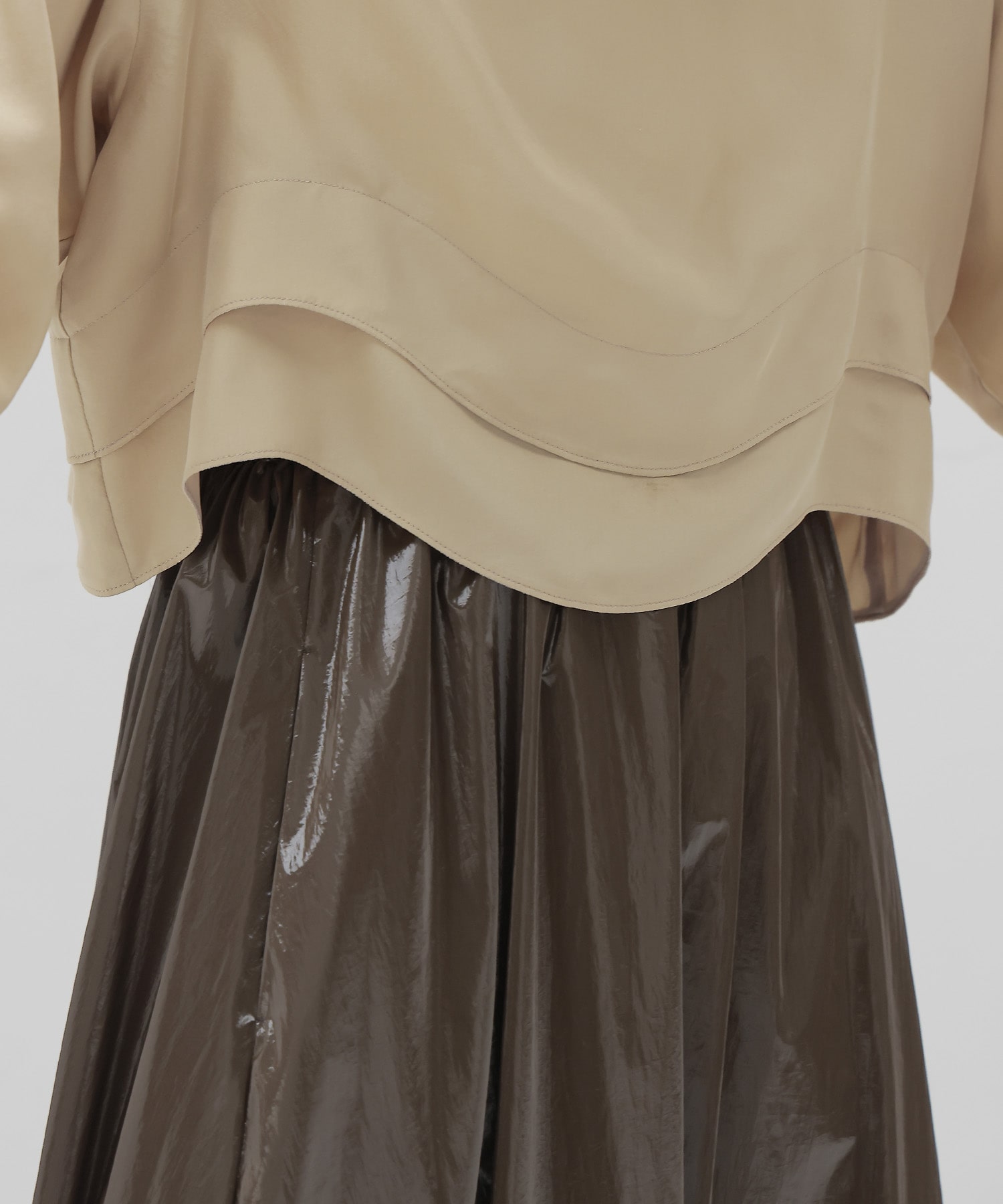 bright coating gather skirt