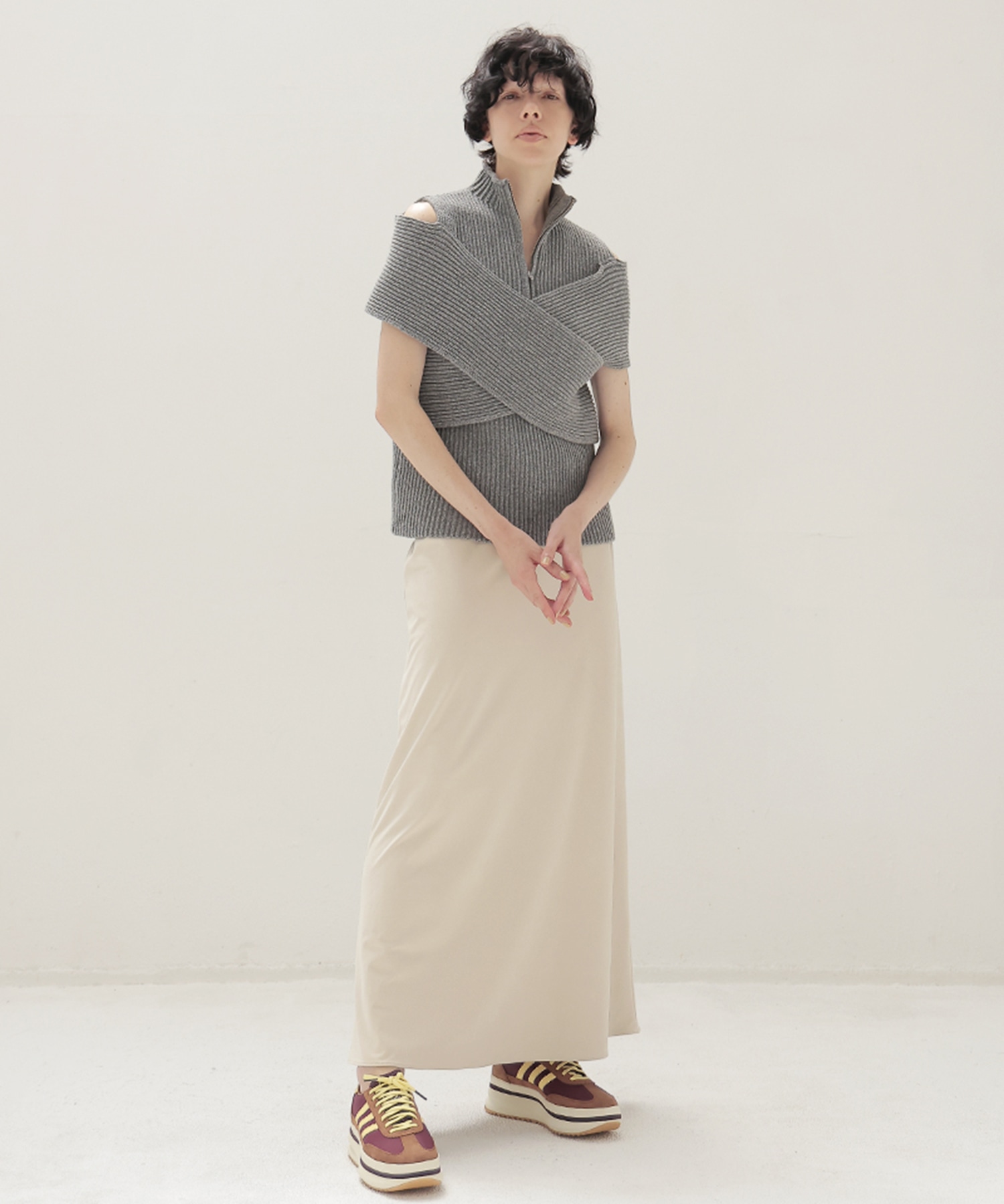 suede long skirt