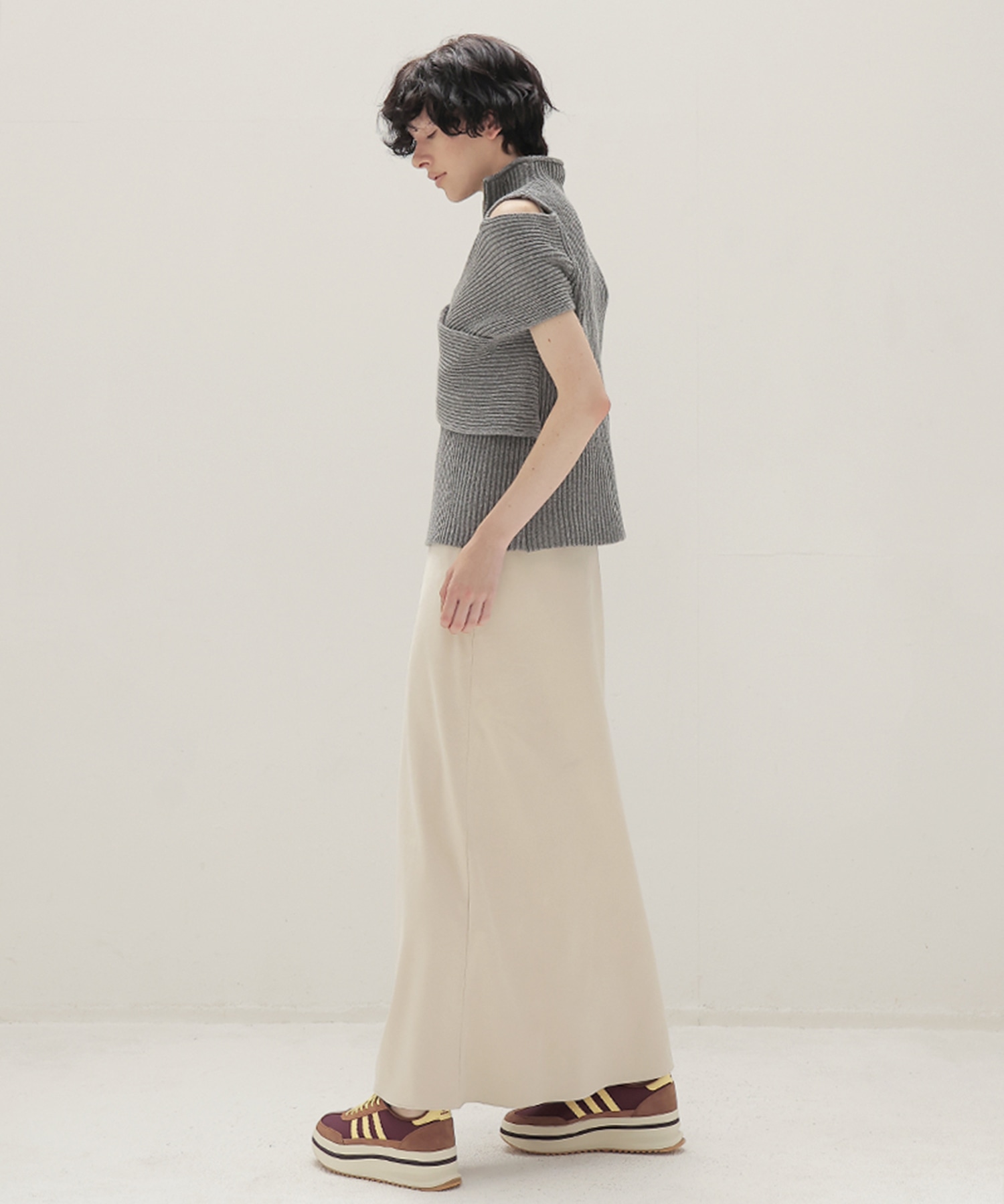 suede long skirt