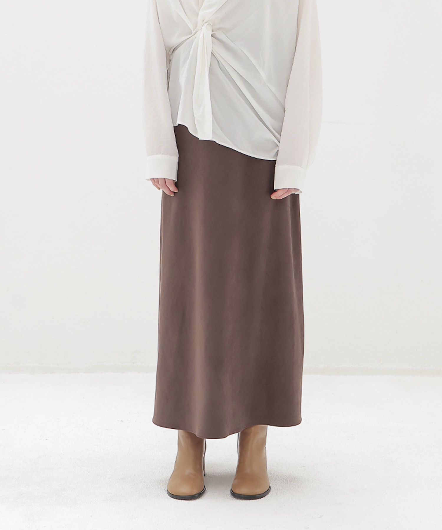 suede long skirt