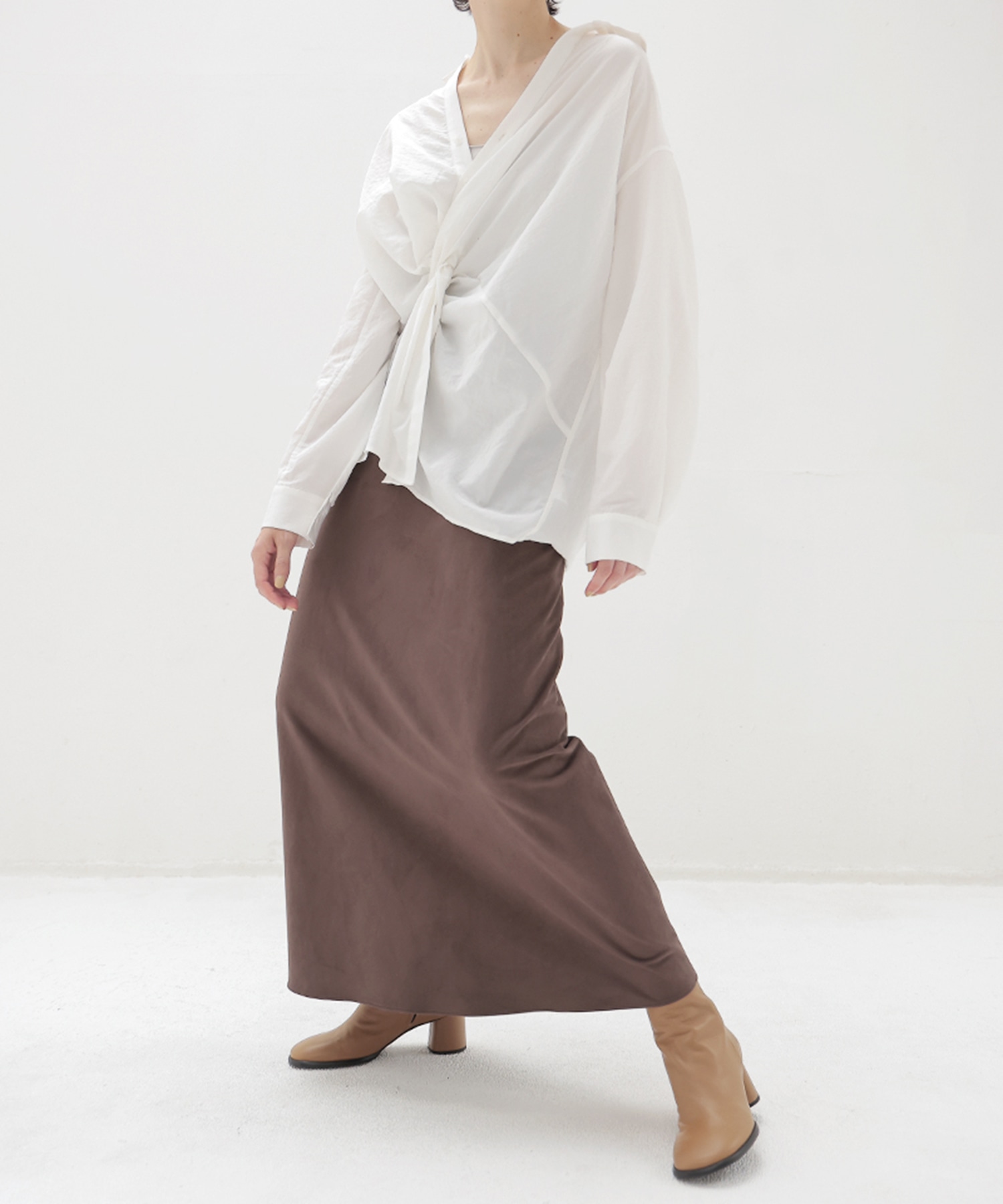 suede long skirt