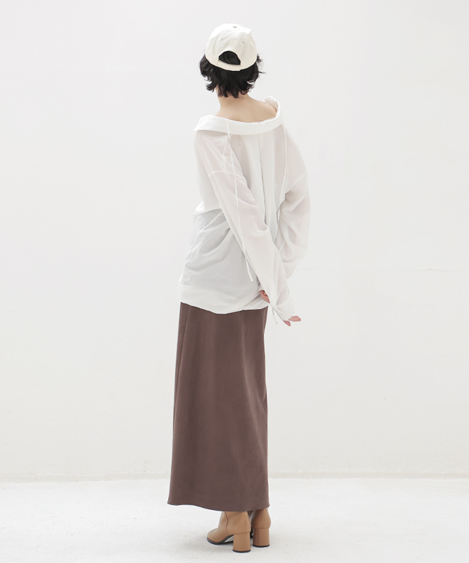 suede long skirt