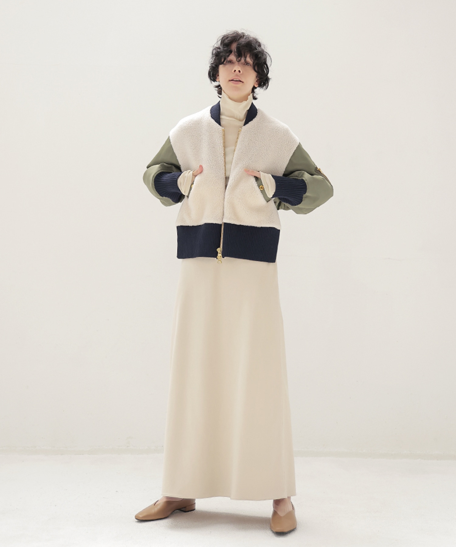 suede long skirt