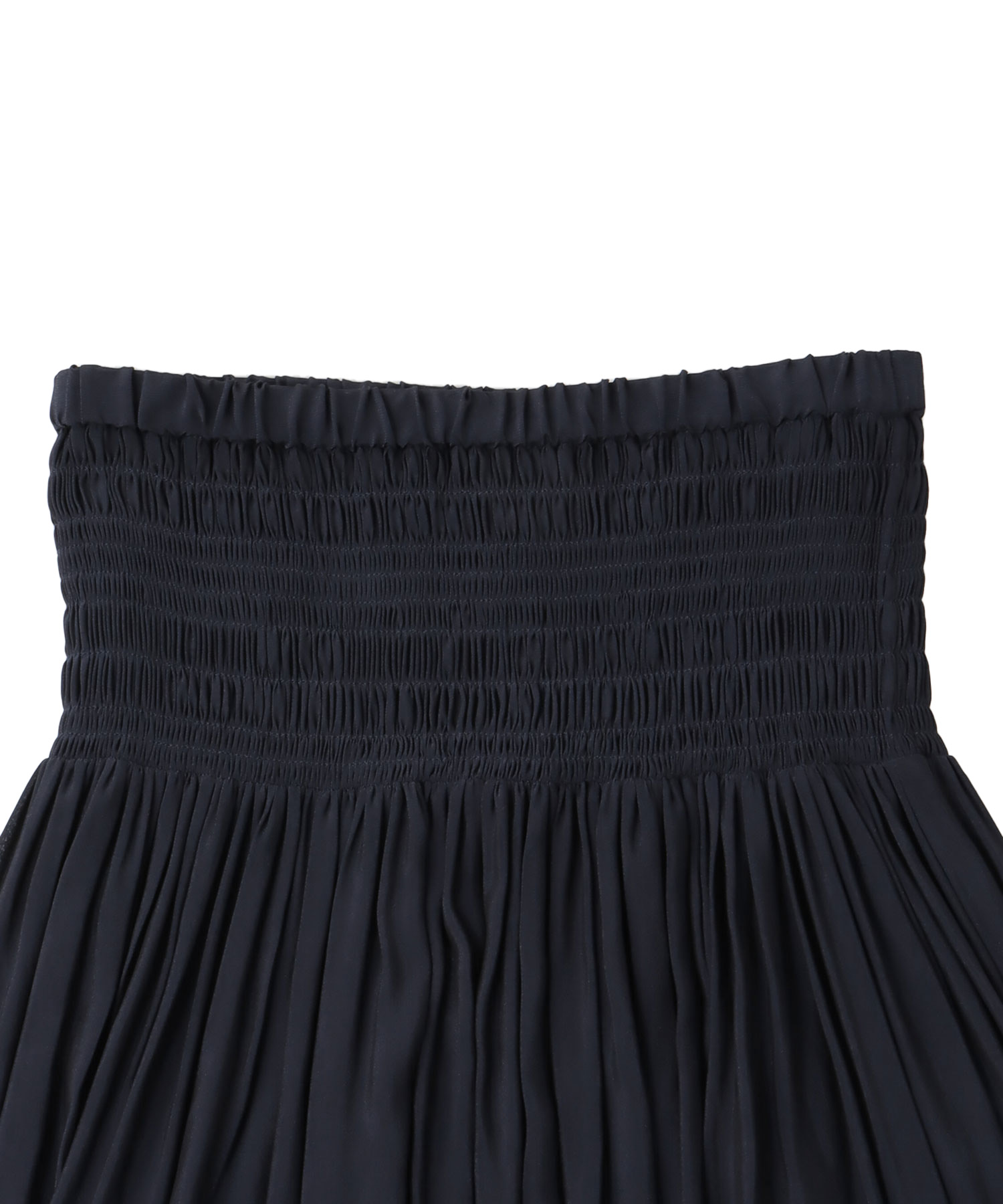 shirring tiered gom long skirt