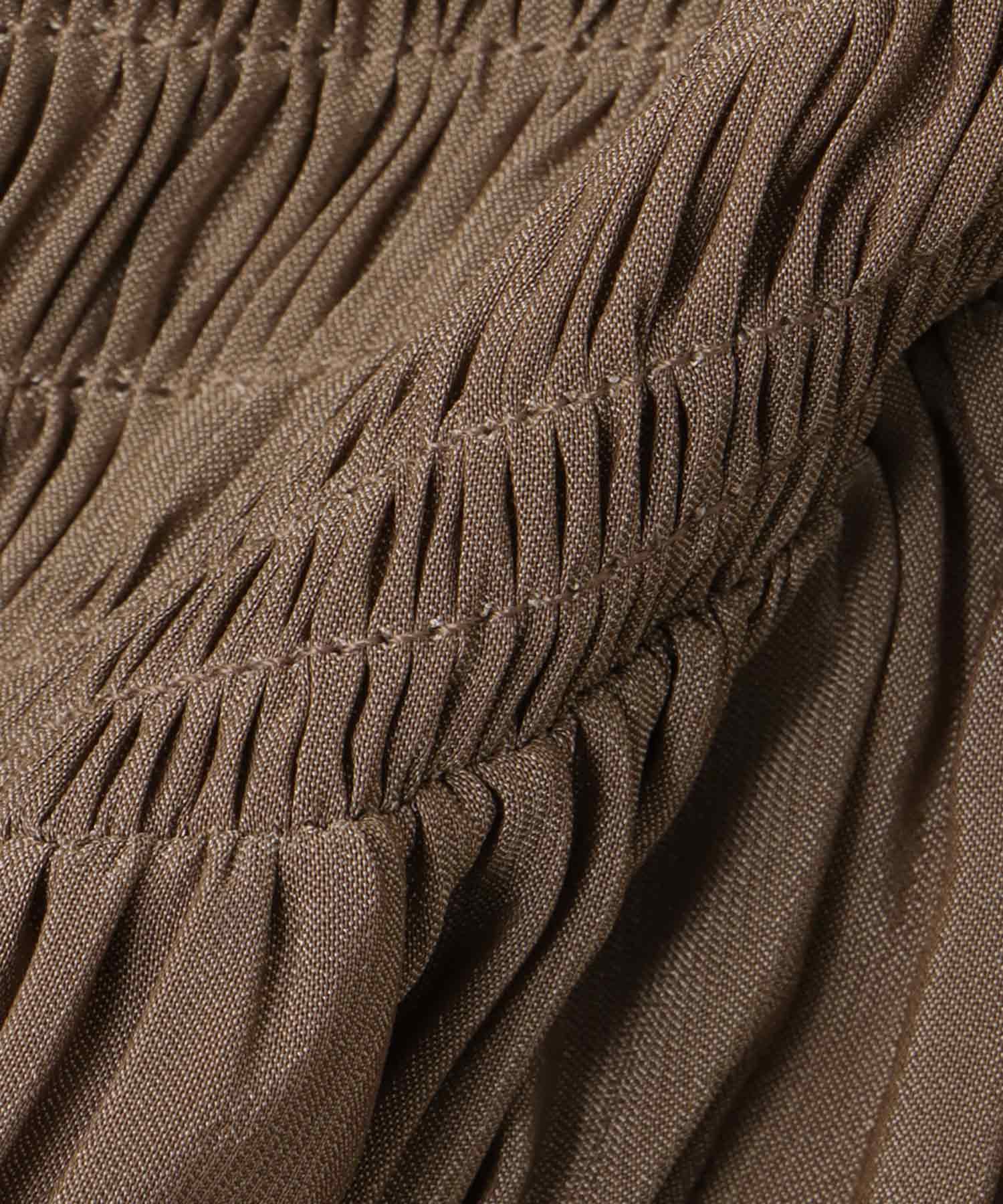 shirring tiered gom long skirt