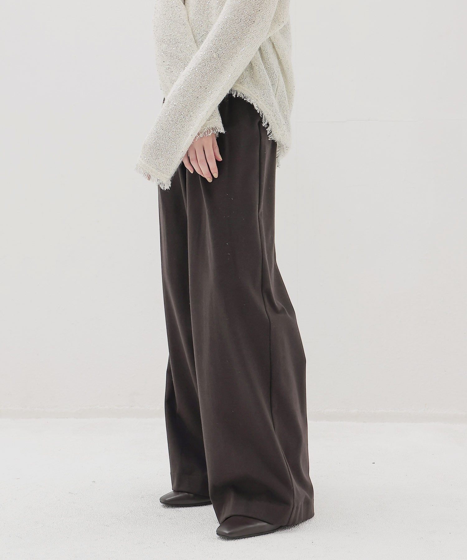 both sides brushed 2tuck pants