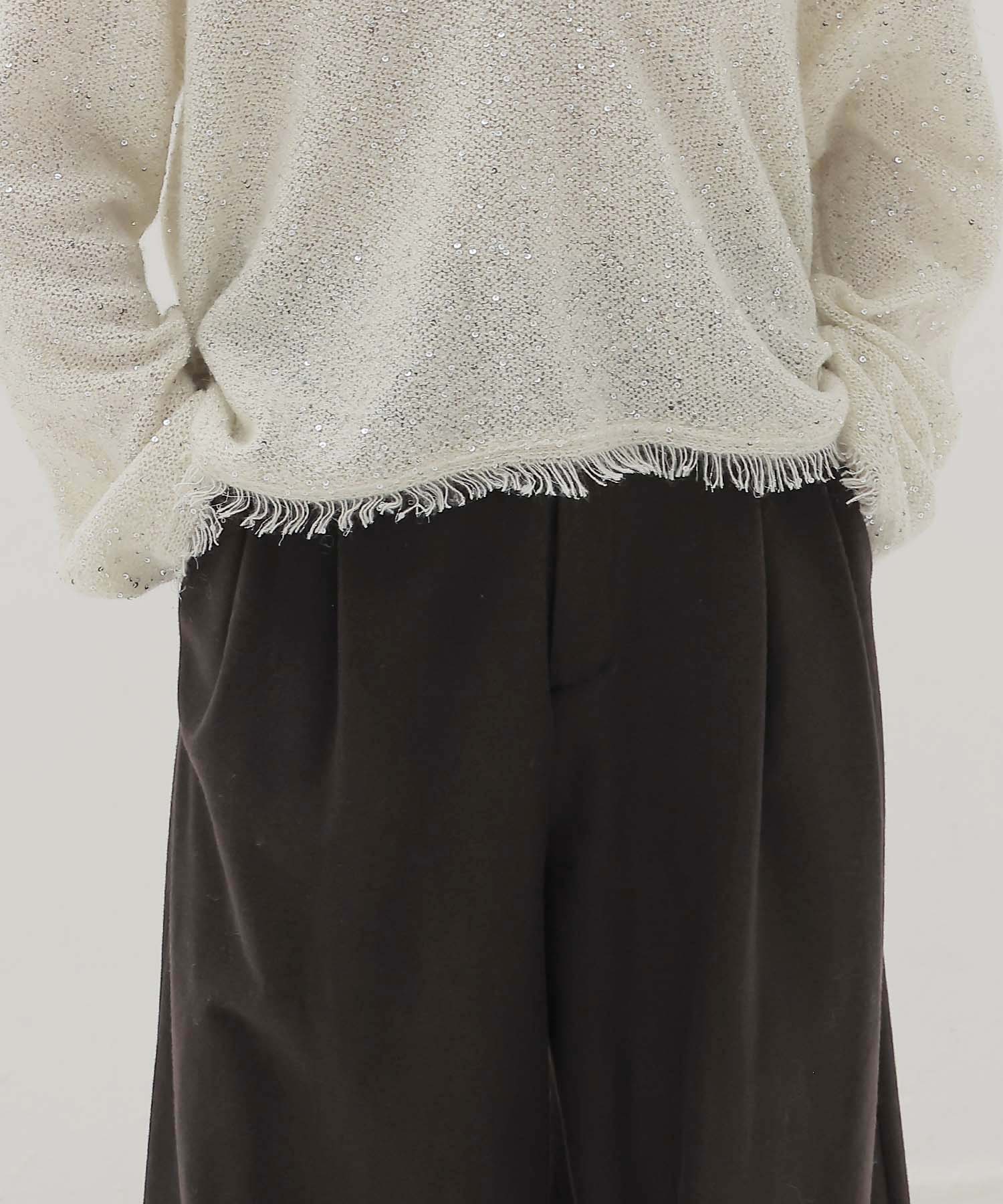 both sides brushed 2tuck pants