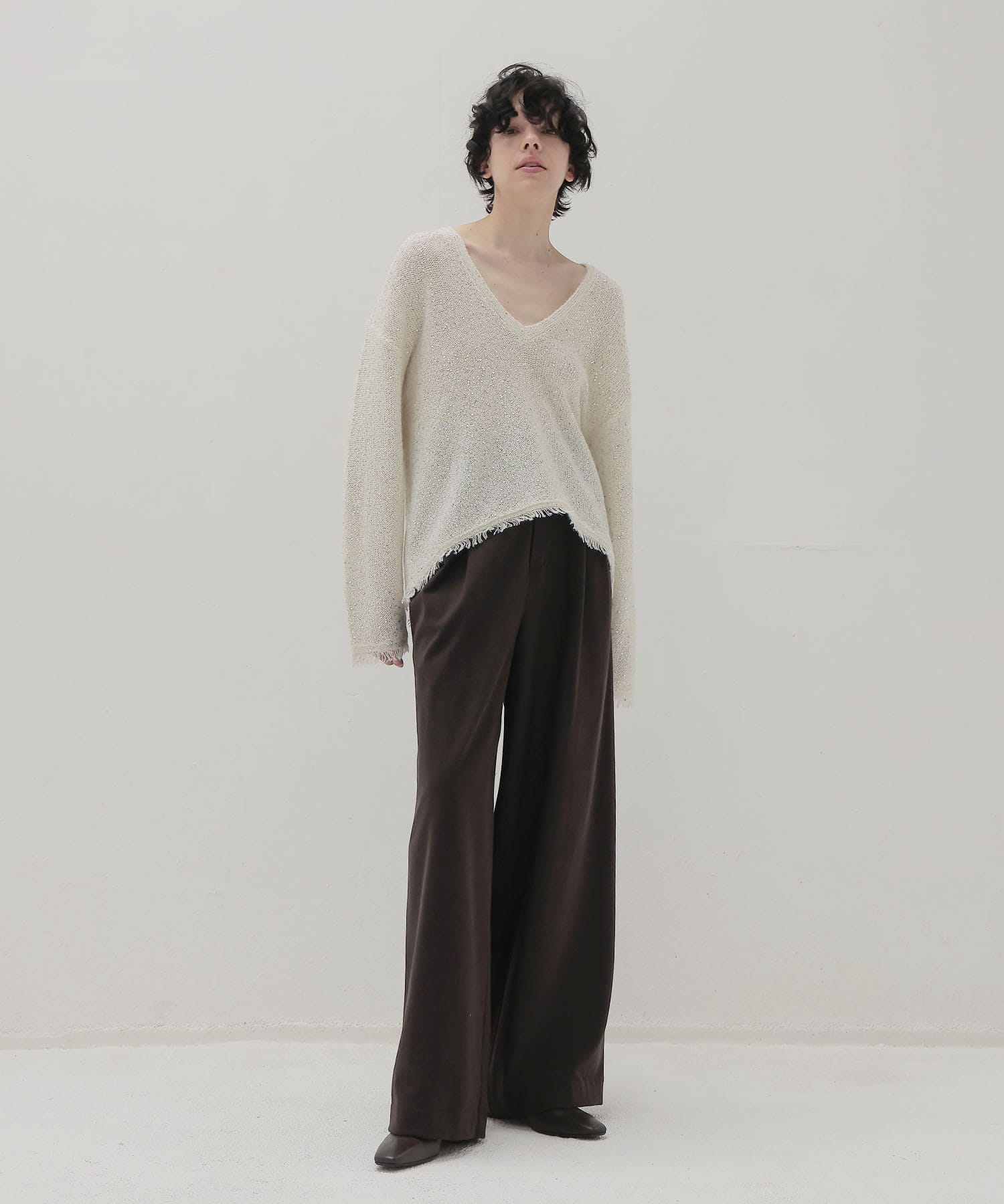 both sides brushed 2tuck pants