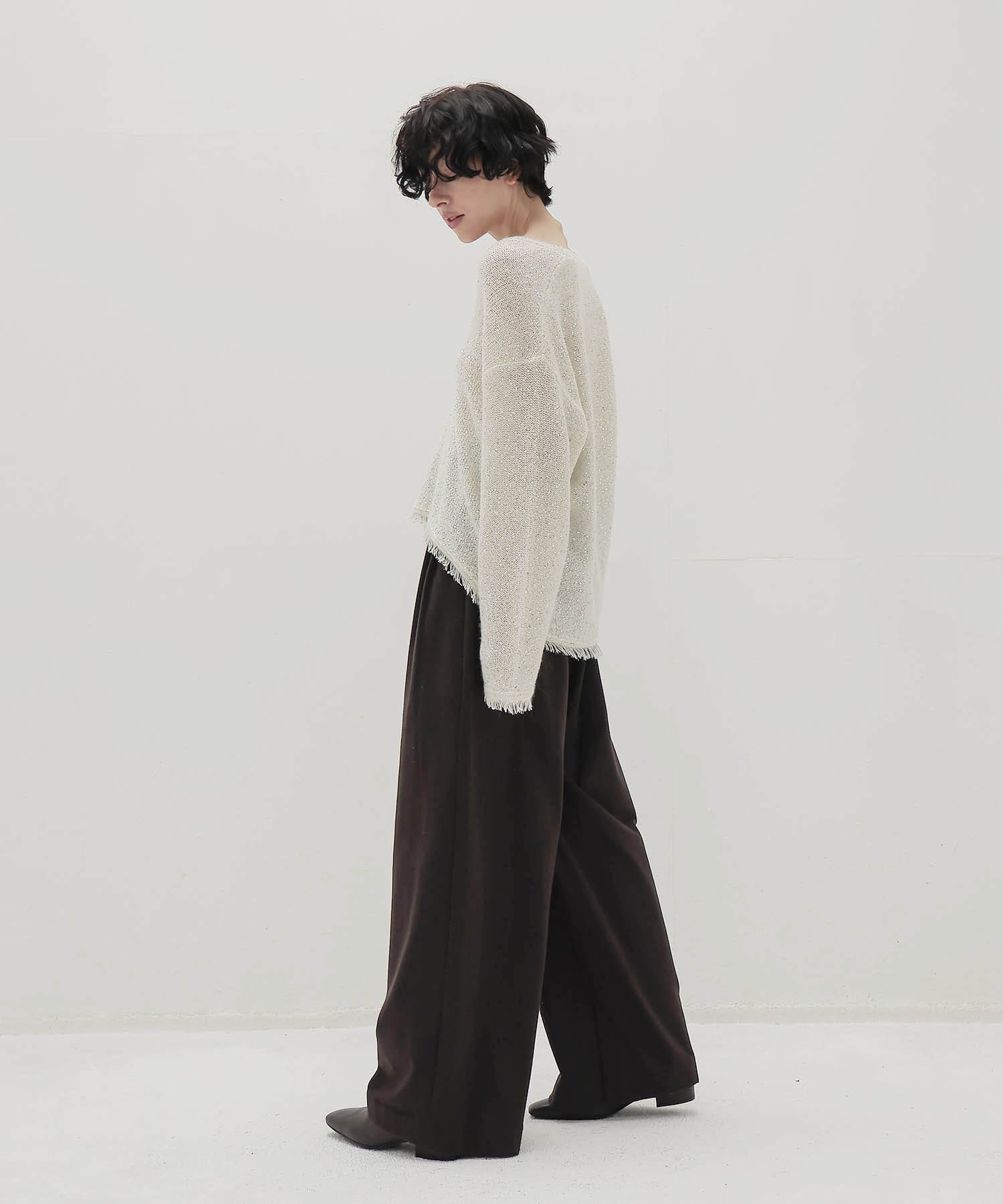 both sides brushed 2tuck pants