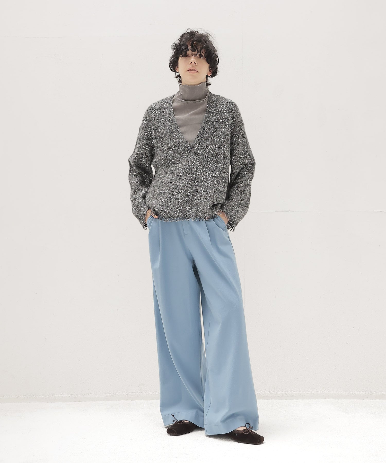 both sides brushed 2tuck pants