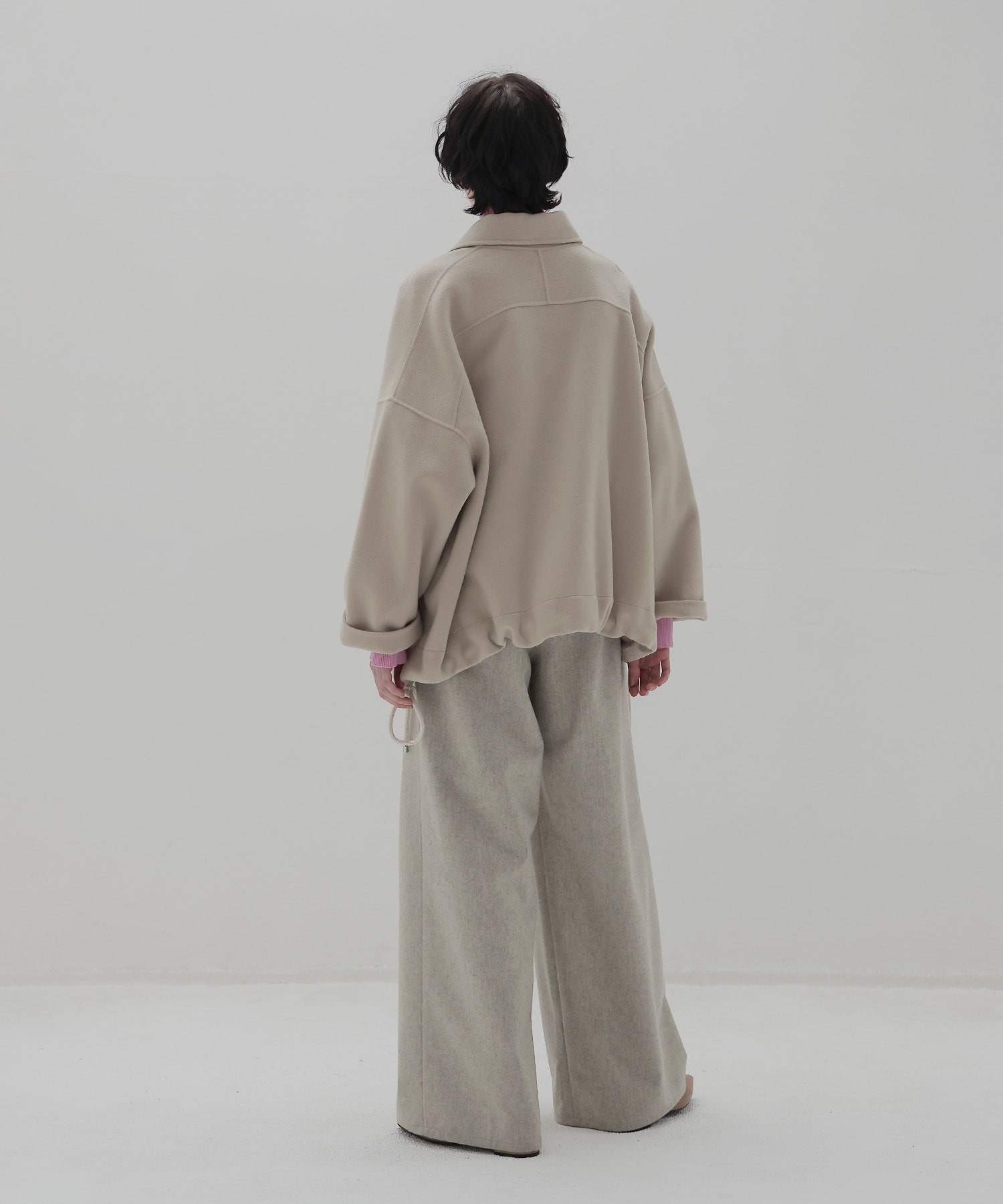 top flannel 2 tuck wide pants