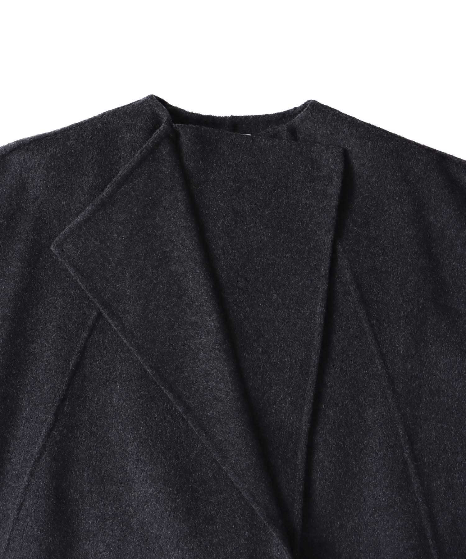 beaver W collar rever long coat