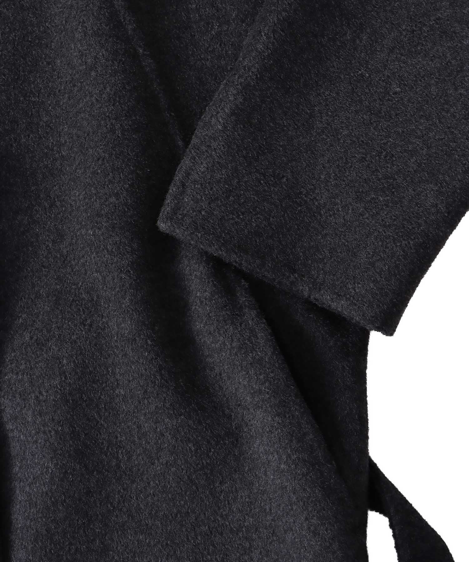 beaver W collar rever long coat