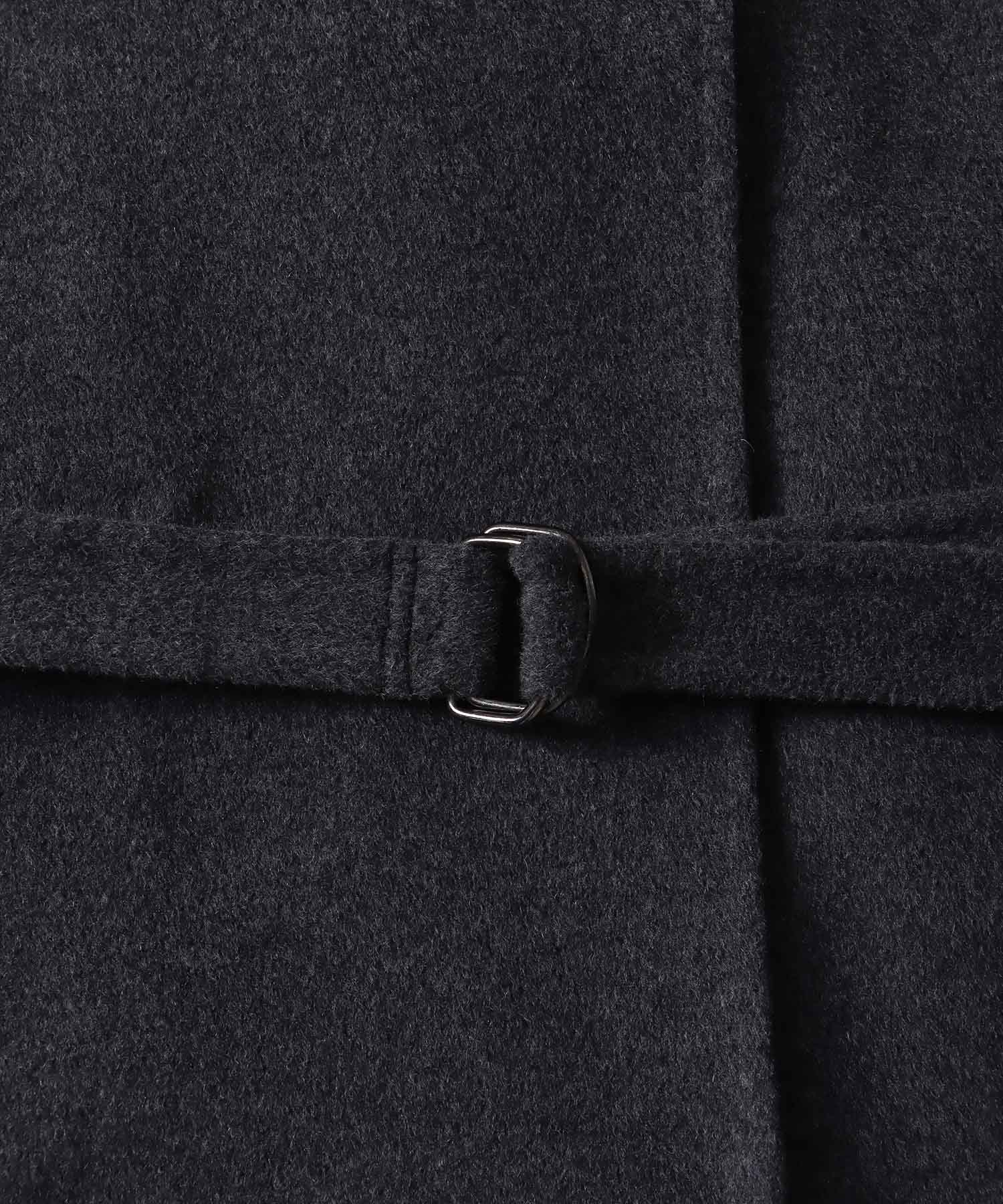beaver W collar rever long coat