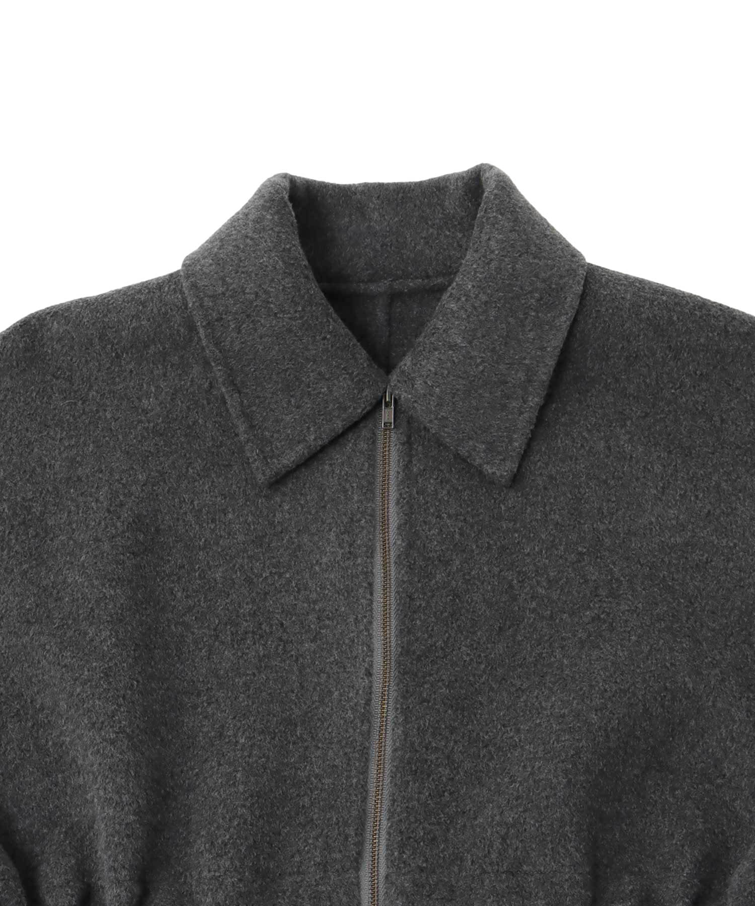 beaver long zip rever short coat