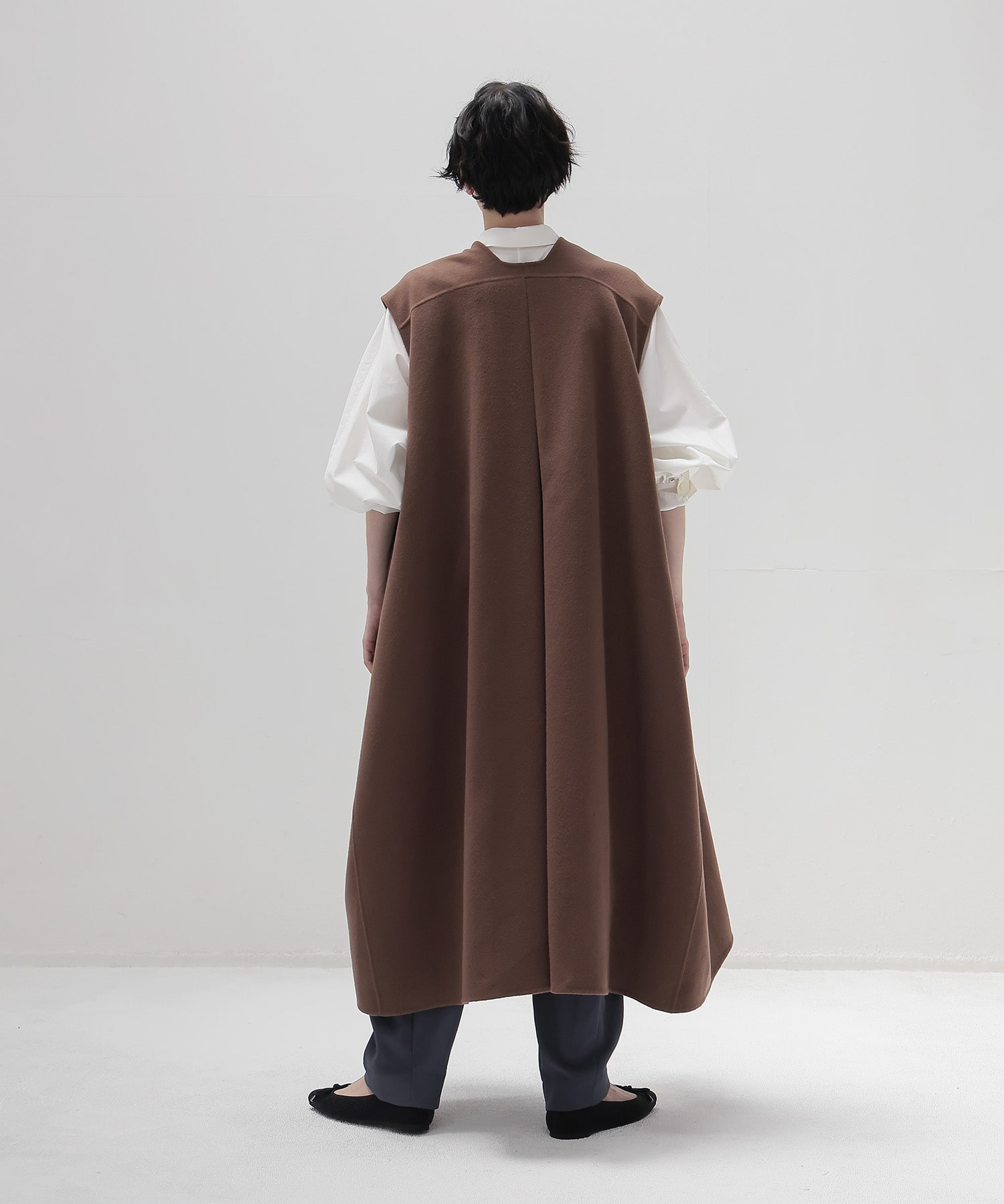 egg shape long gilet