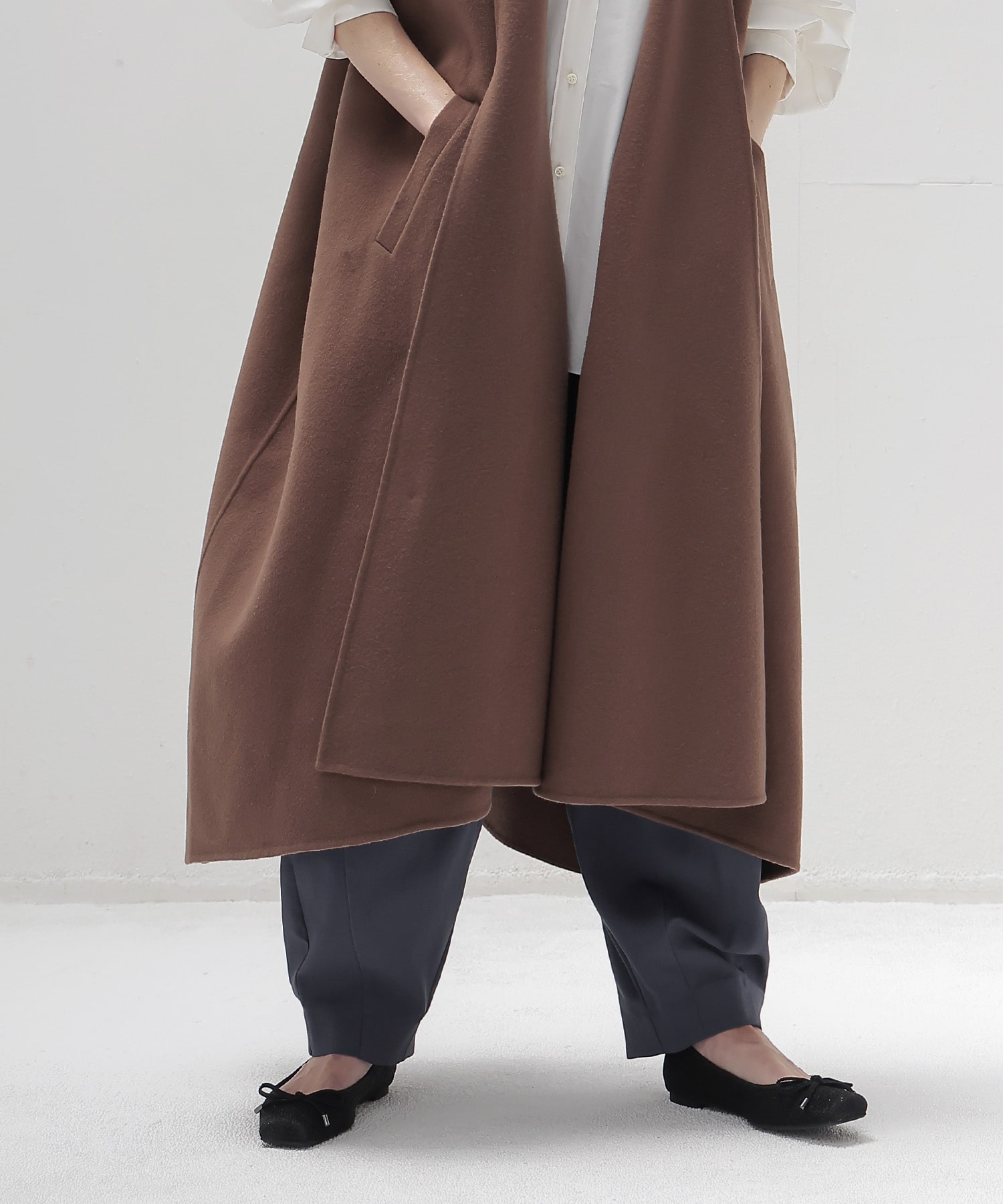egg shape long gilet