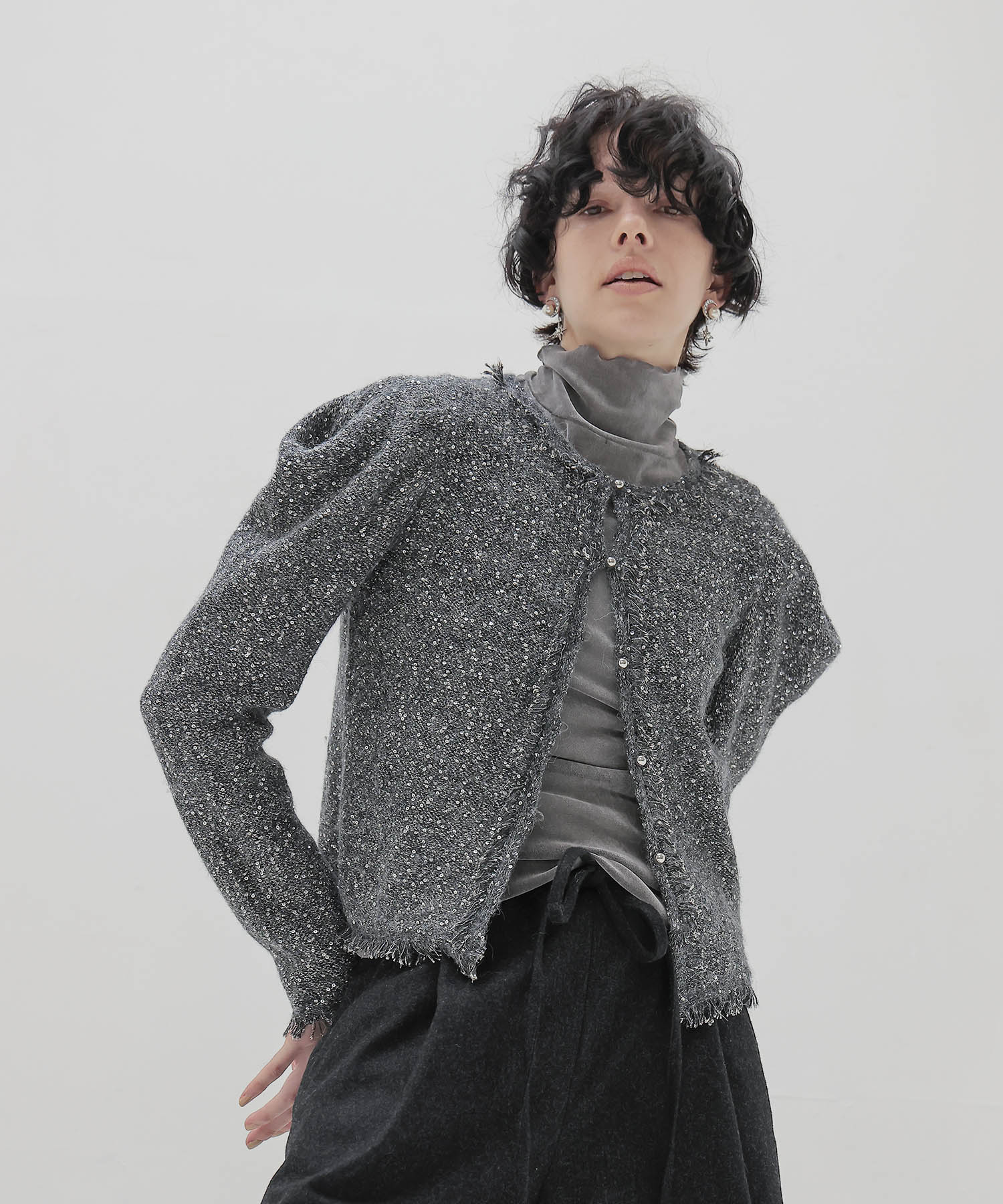 sequins lame cardigan
