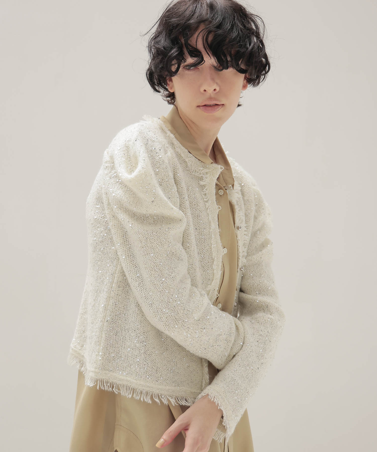 sequins lame cardigan