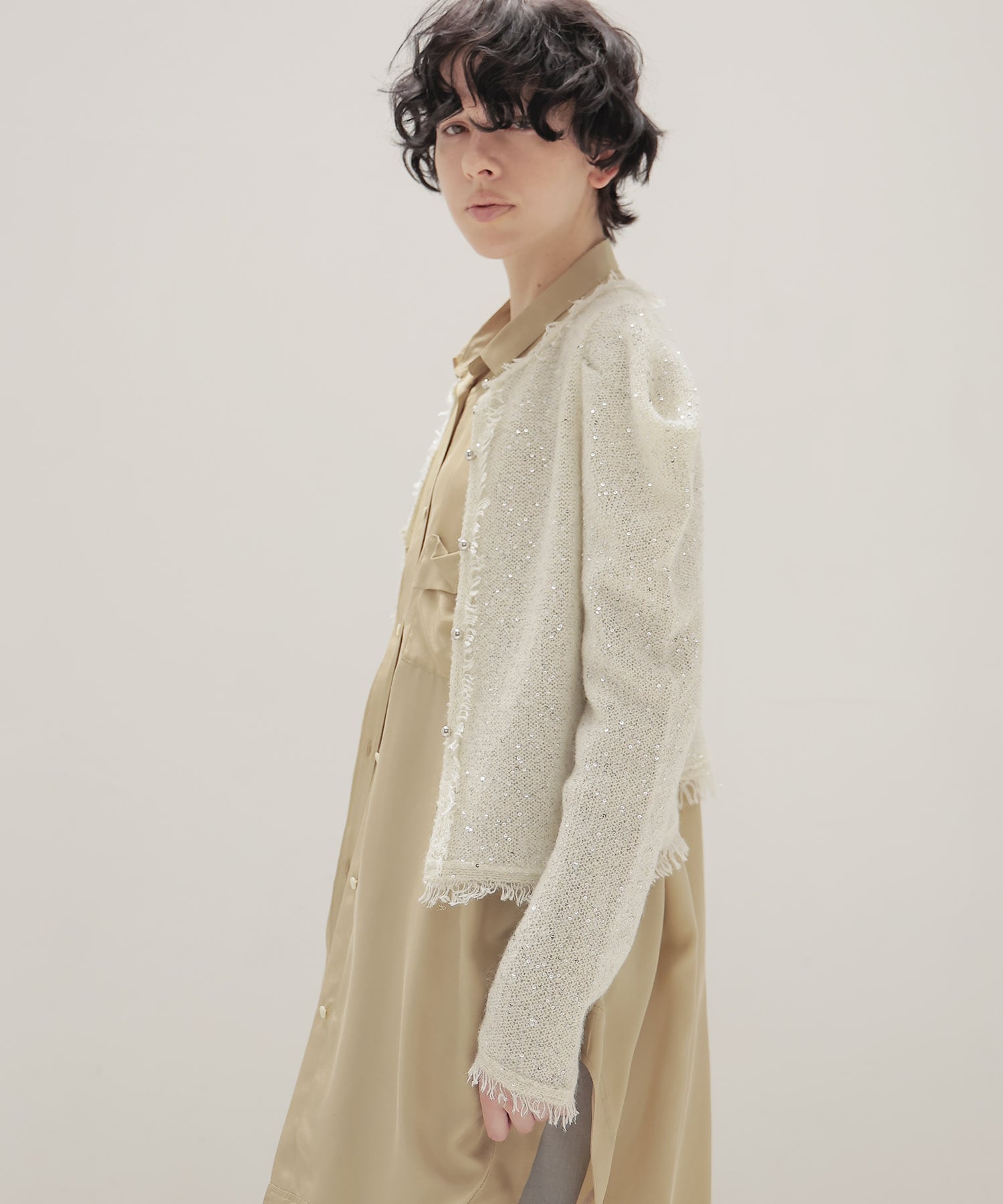 sequins lame cardigan