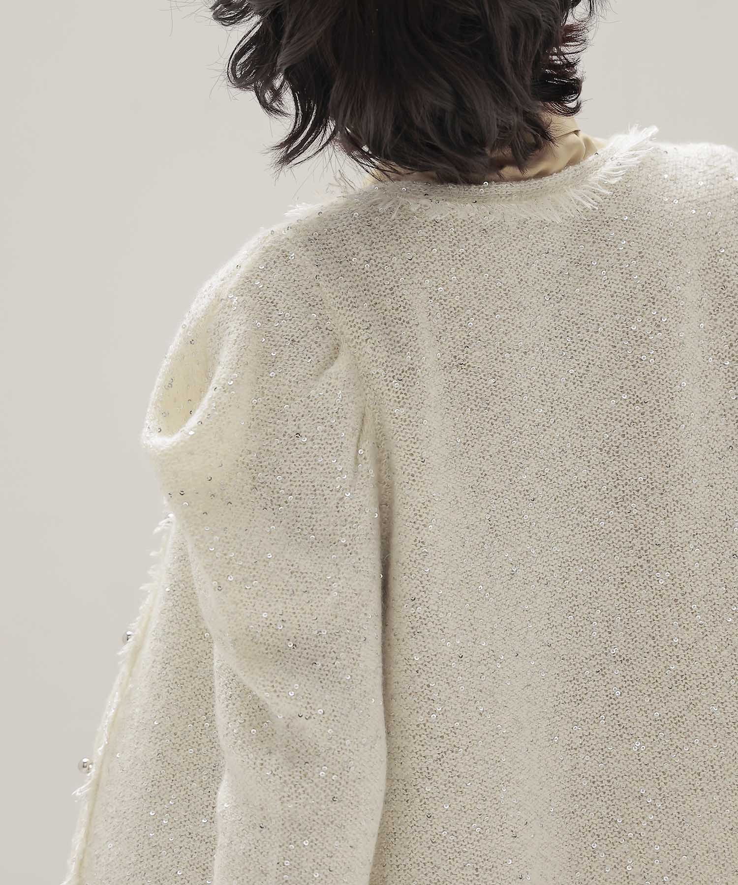 sequins lame cardigan