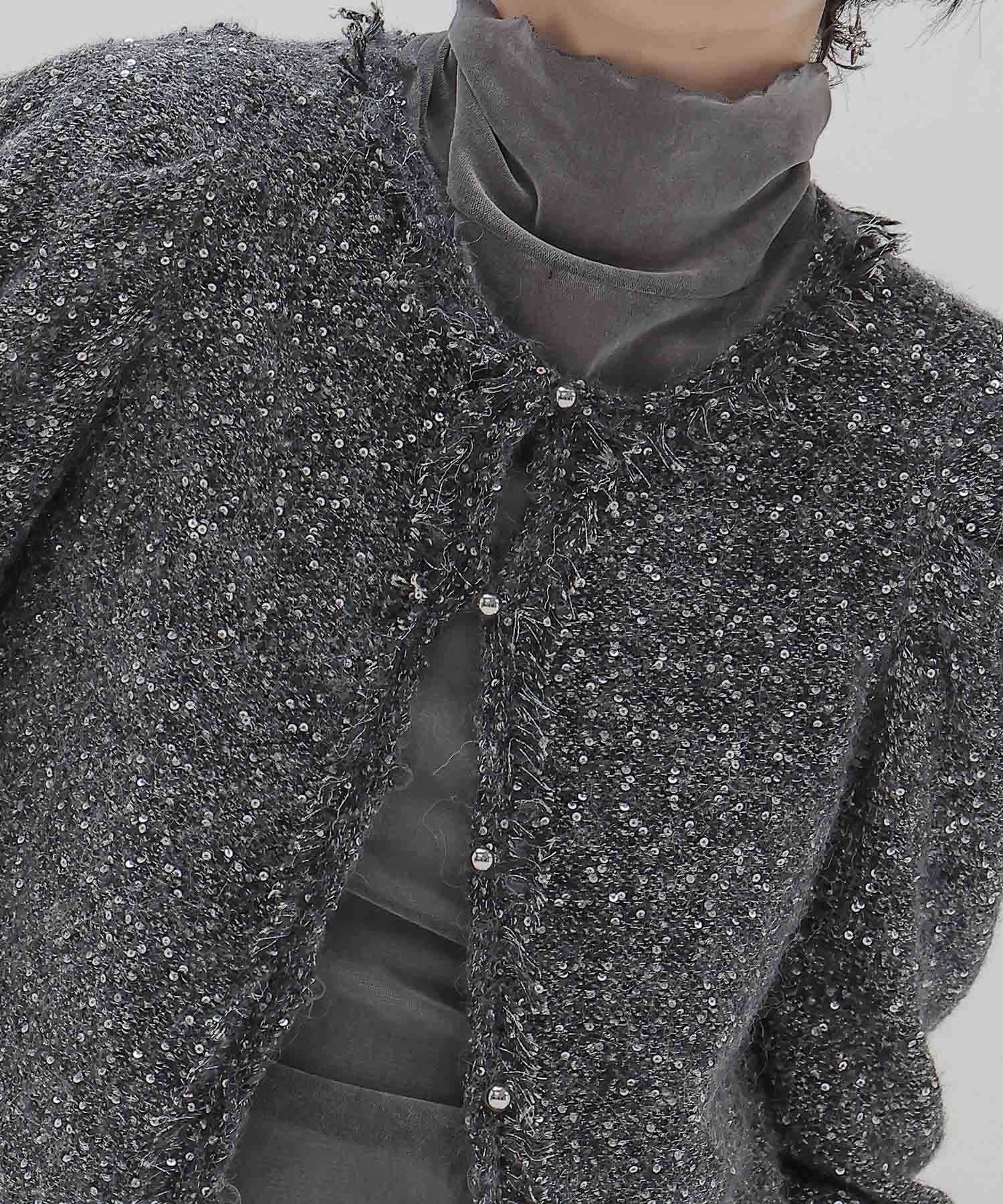 sequins lame cardigan