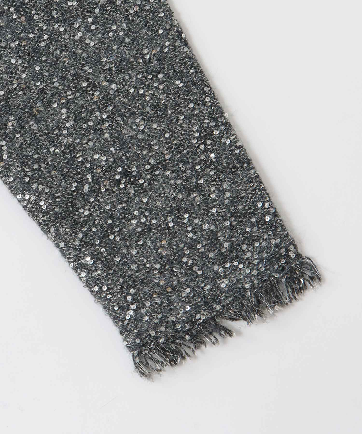 sequins lame deep Vneck pullover