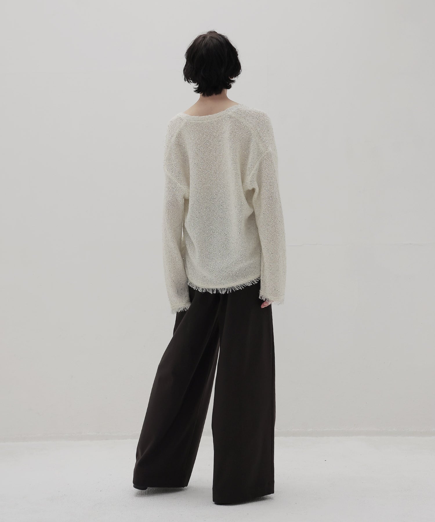 sequins lame deep Vneck pullover