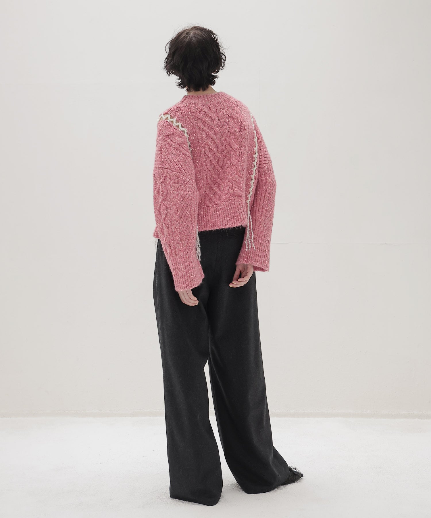 mix cable melange knit