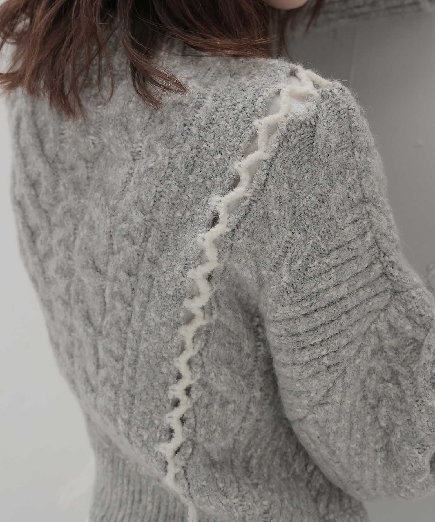 mix cable melange knit