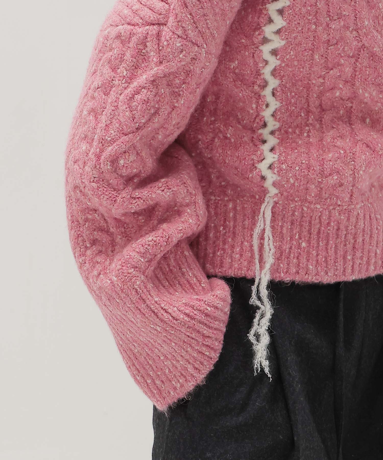 mix cable melange knit
