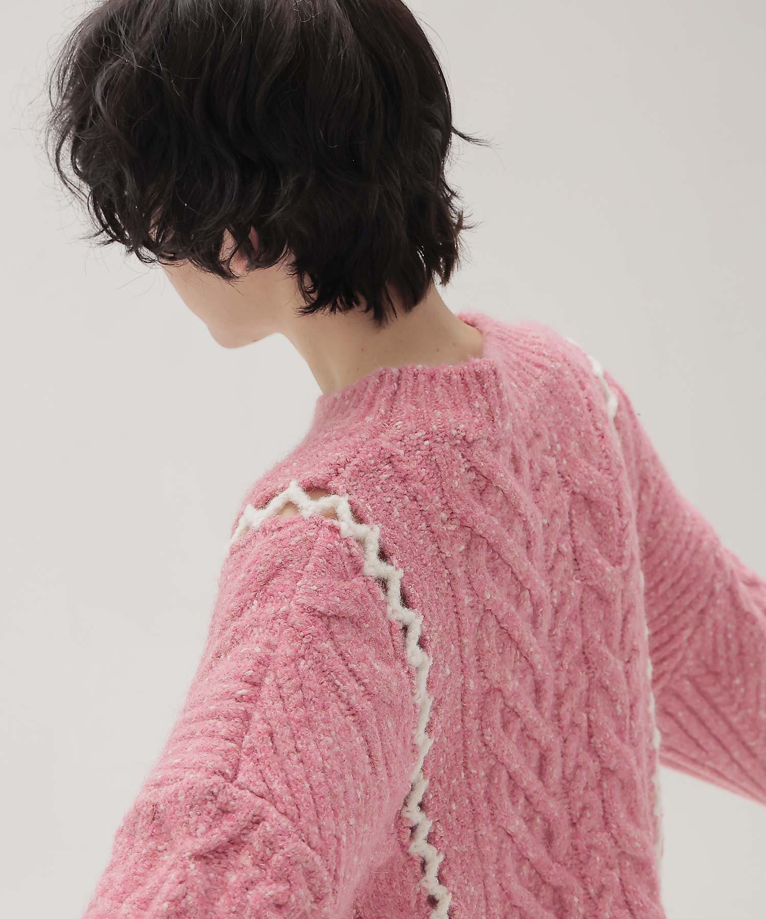 mix cable melange knit