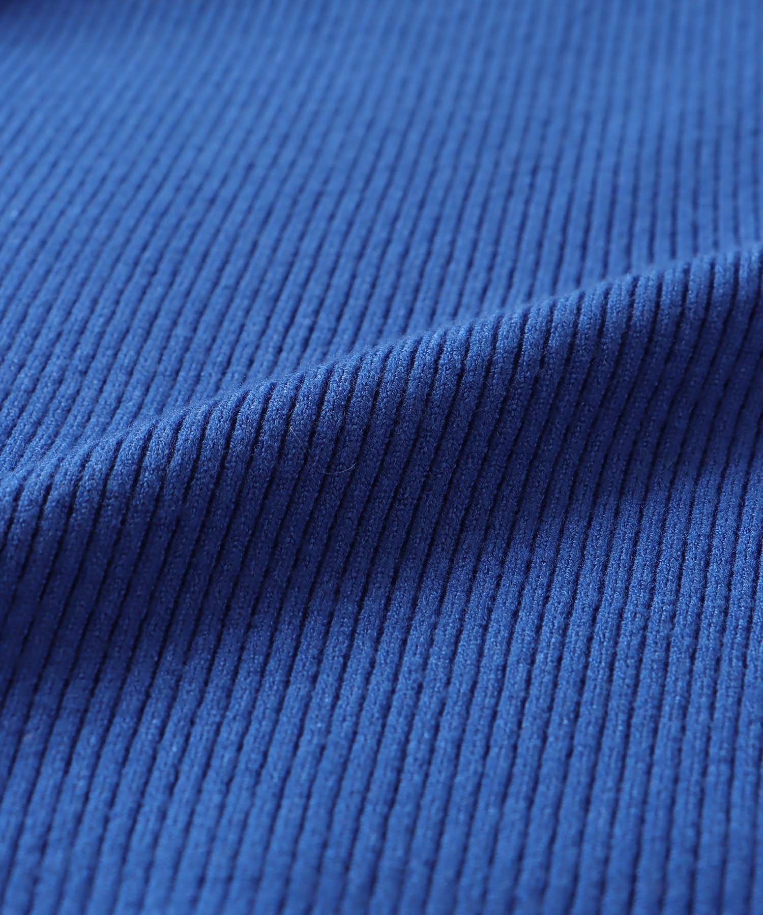 cutout rib turtleneck pull