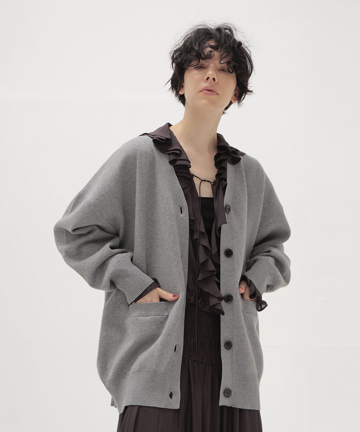 cotton cashmere Vneck cardigan