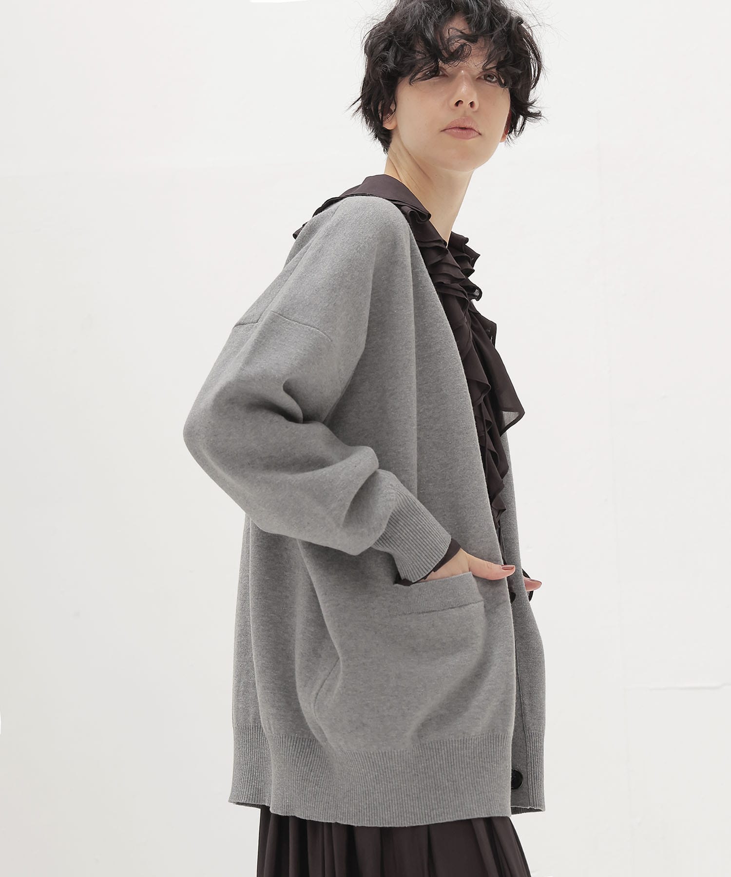 cotton cashmere Vneck cardigan