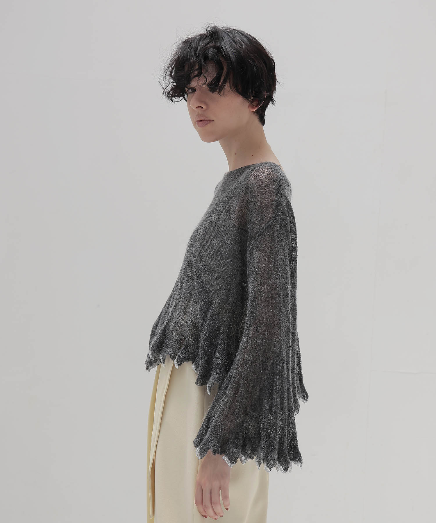 sheer mohair petal knit