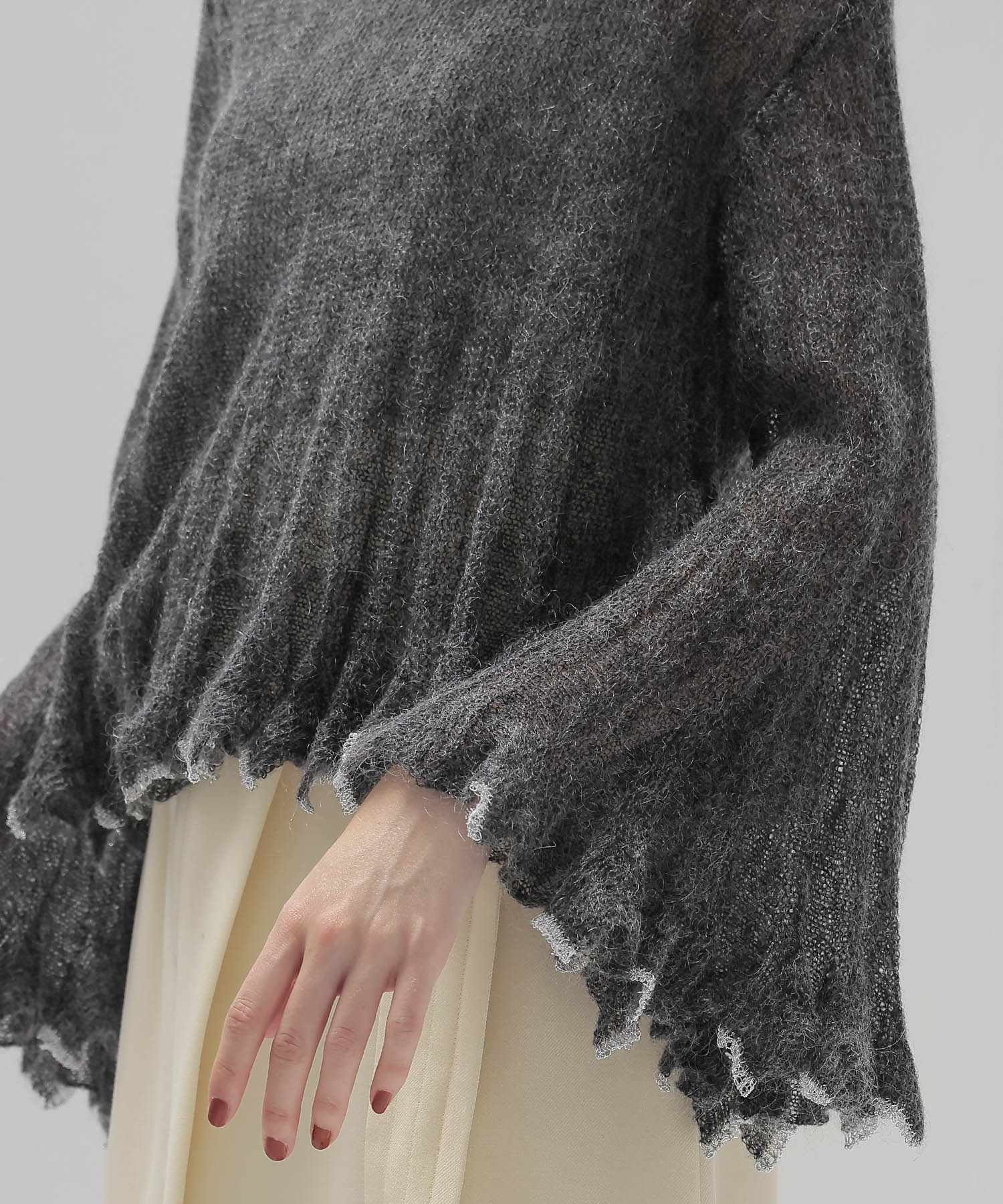 sheer mohair petal knit