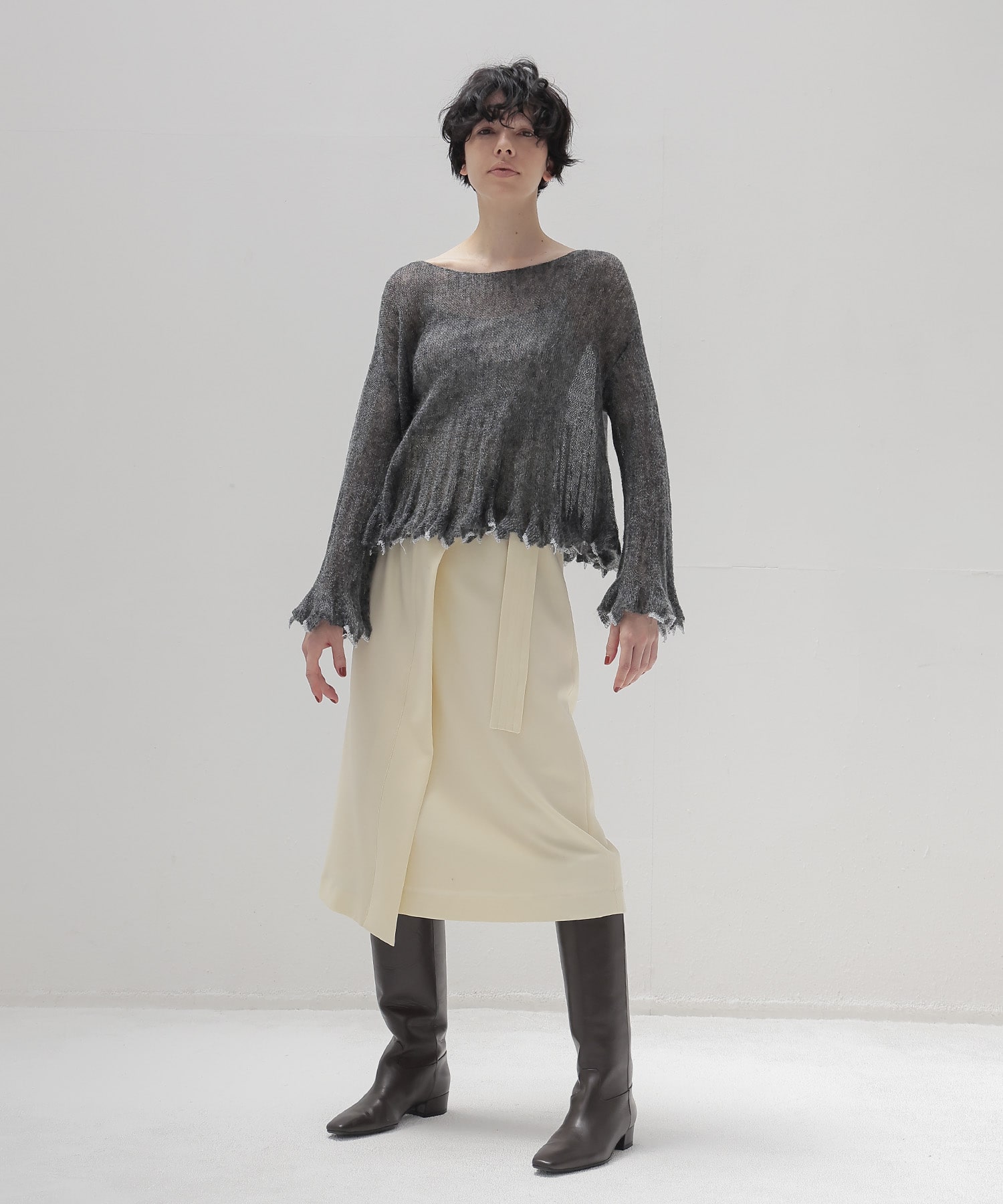 sheer mohair petal knit