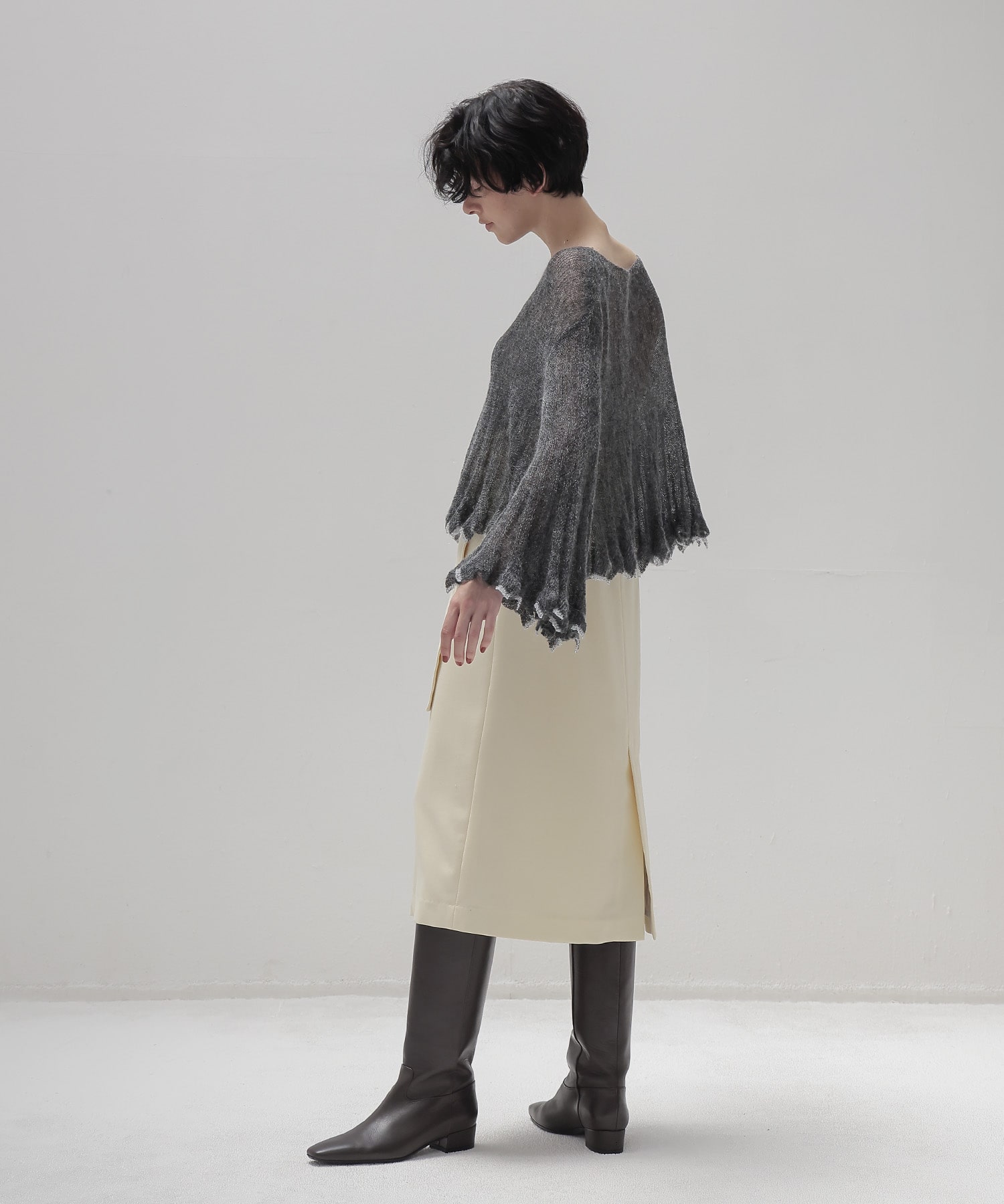 sheer mohair petal knit