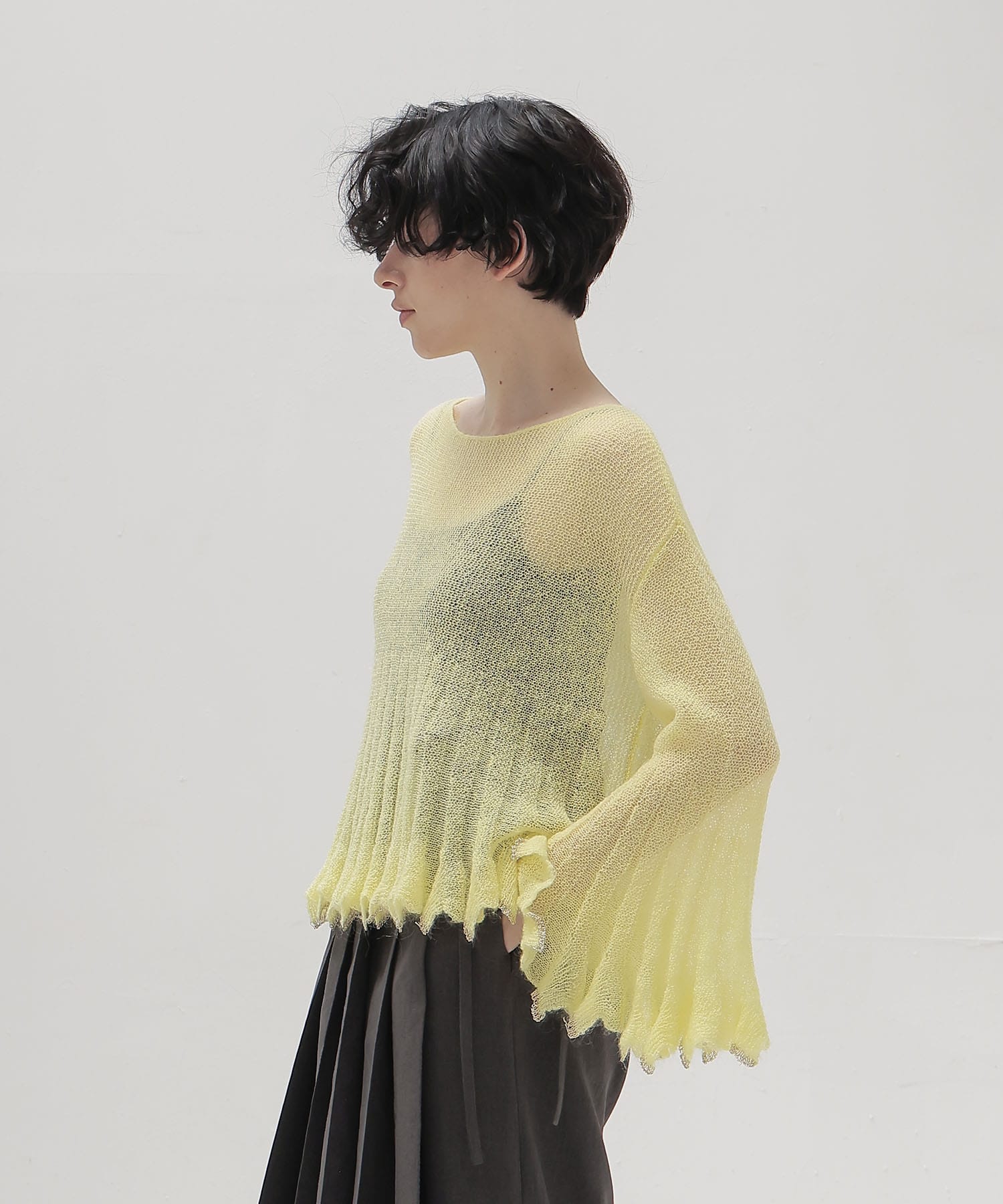 sheer mohair petal knit
