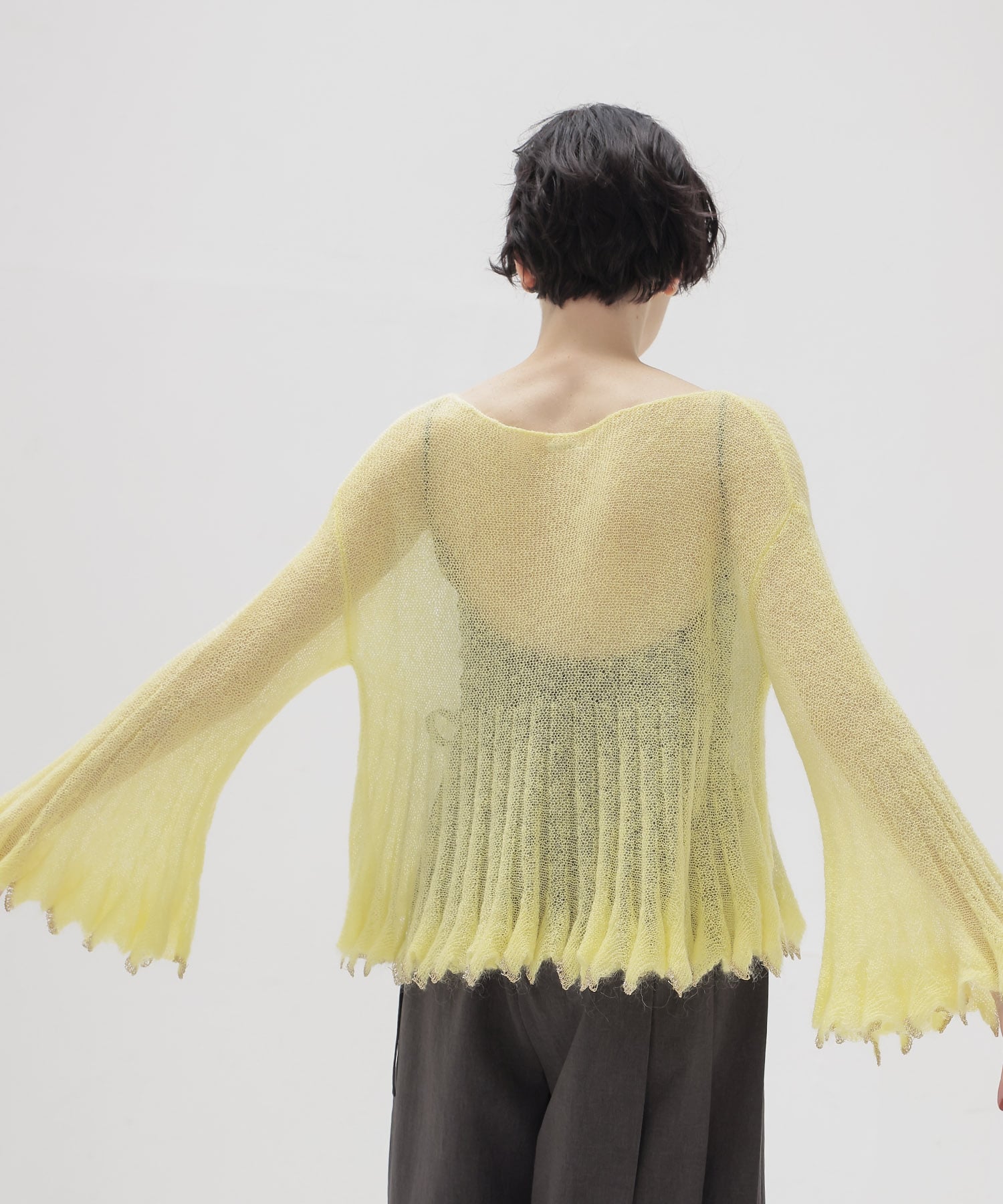 sheer mohair petal knit