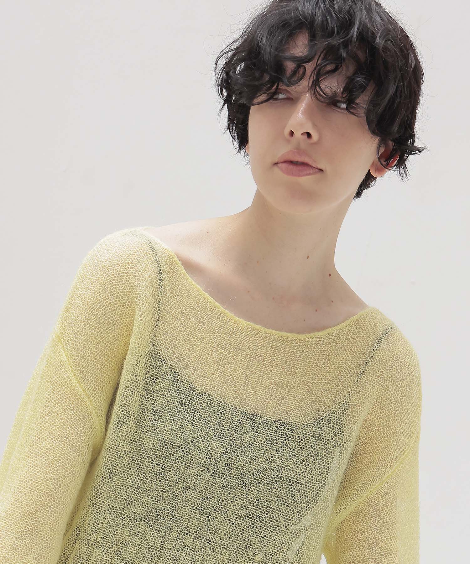 sheer mohair petal knit