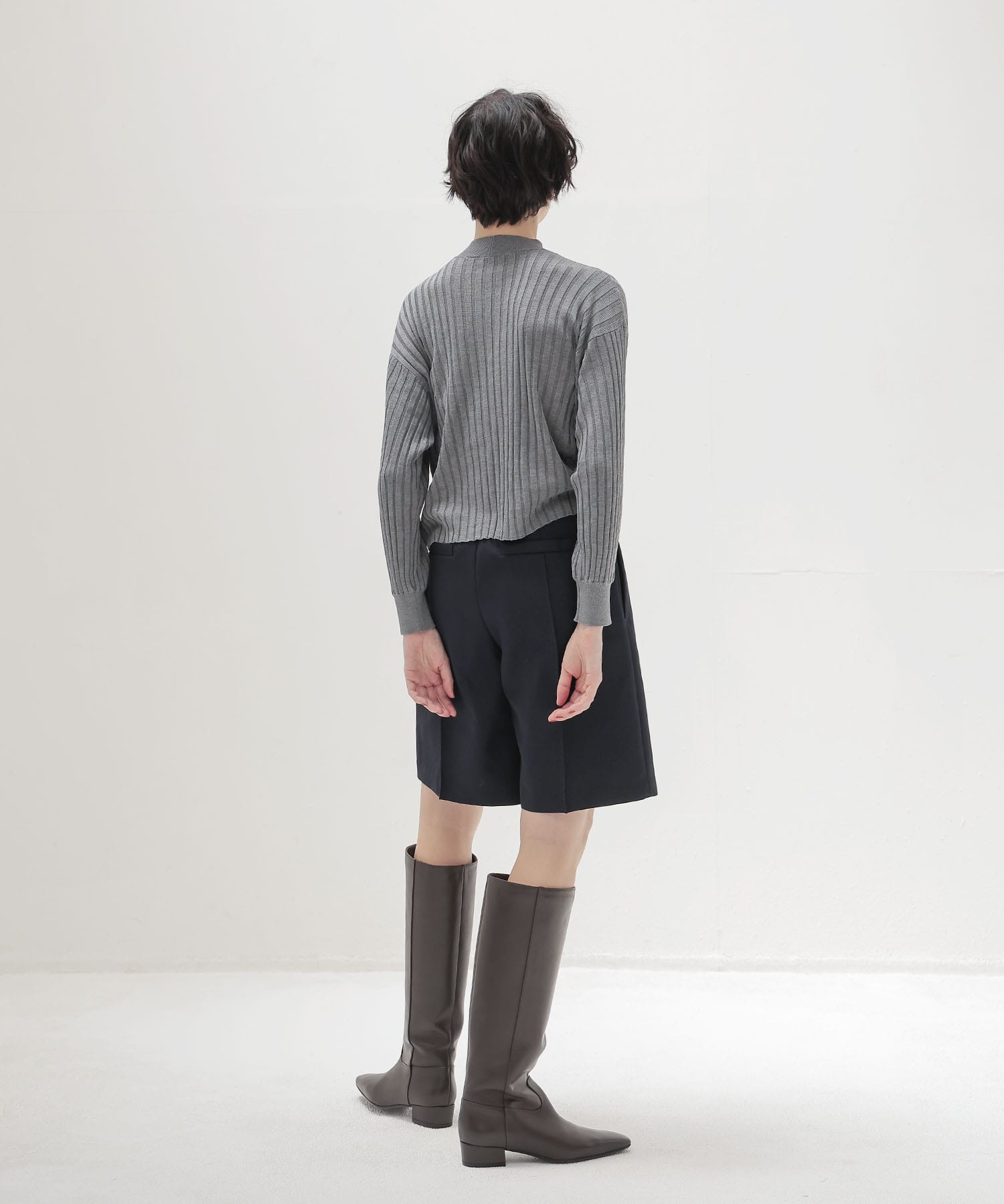 high twist silk wide rib pullover