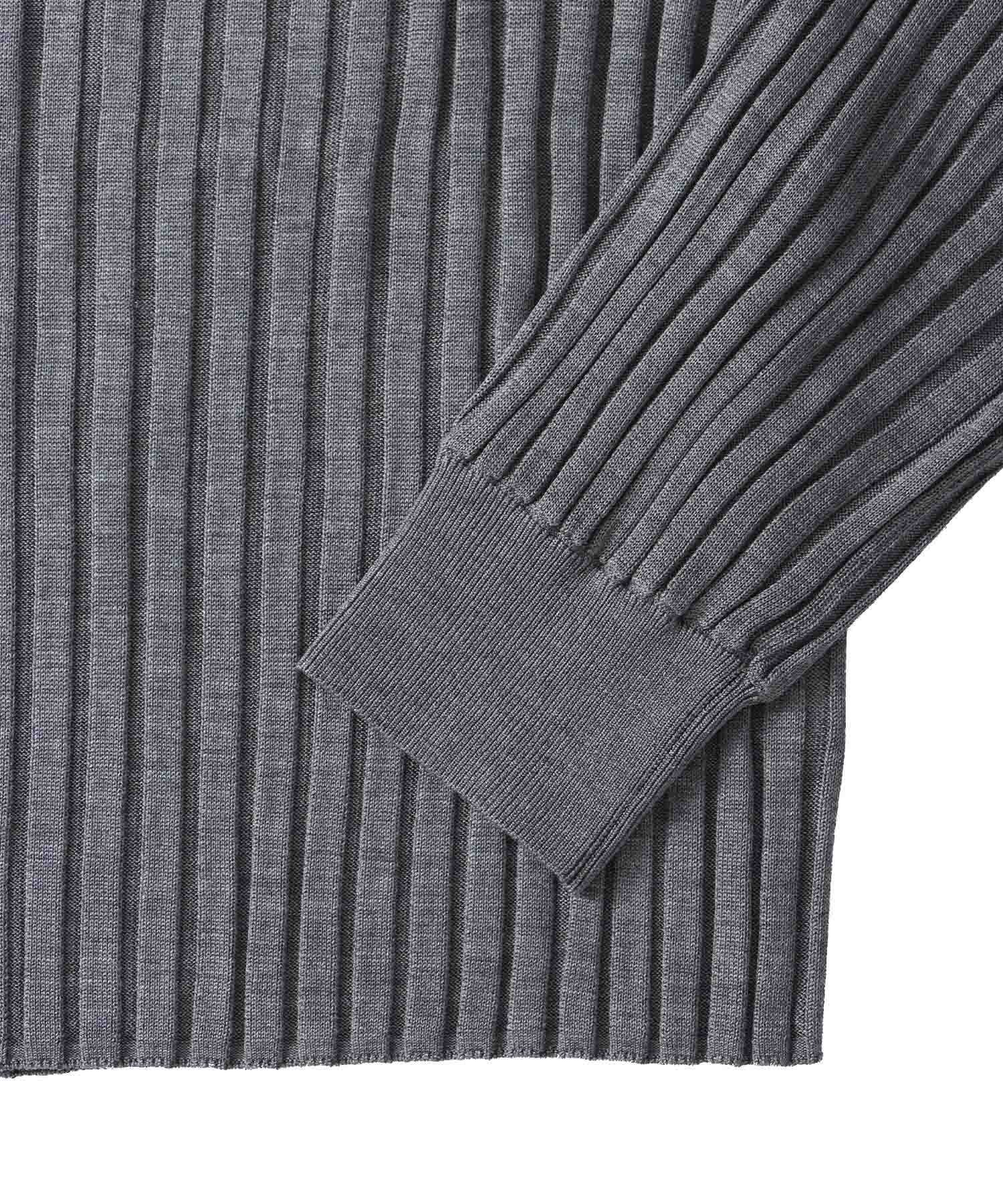 high twist silk wide rib pullover