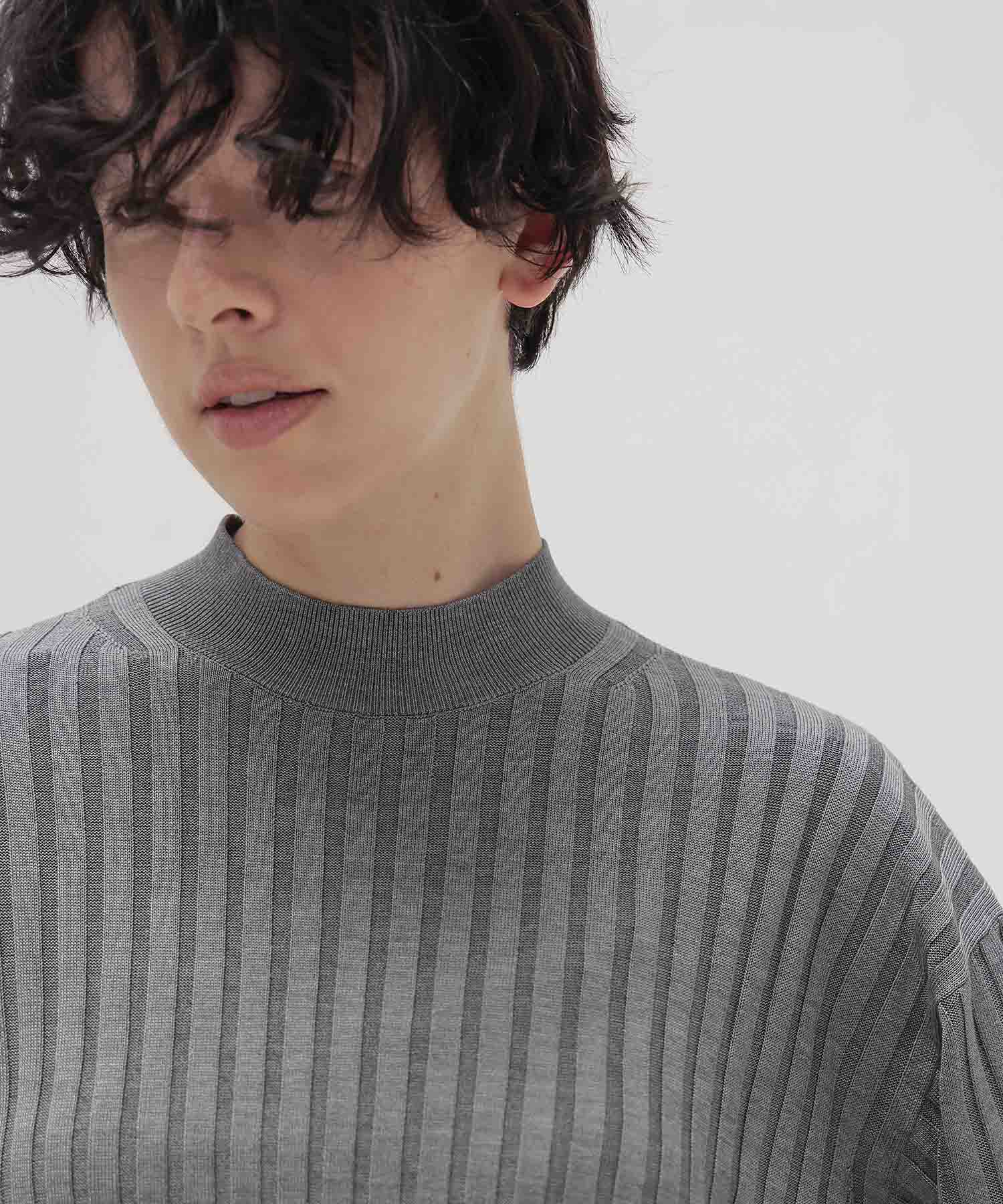 high twist silk wide rib pullover