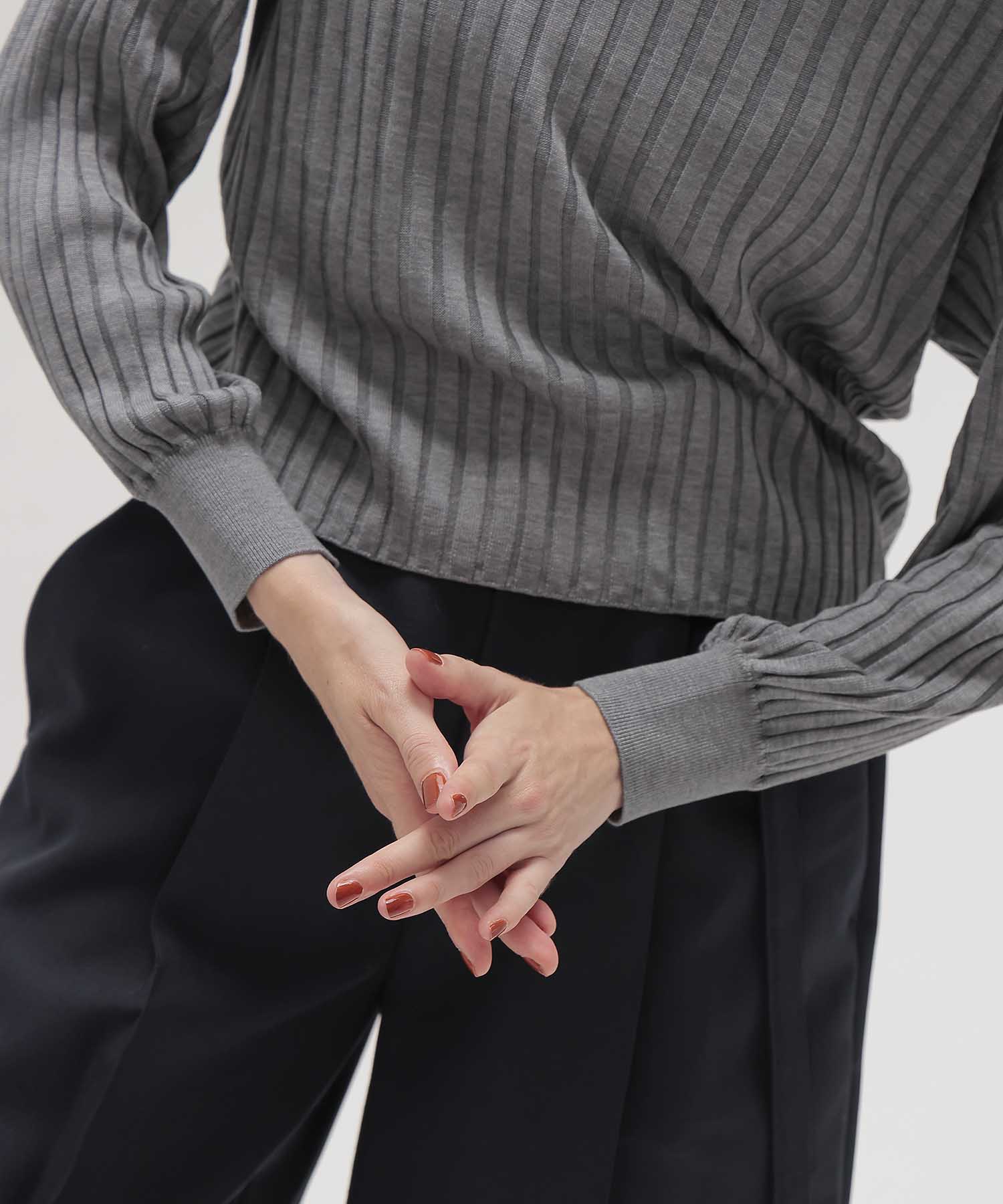 high twist silk wide rib pullover