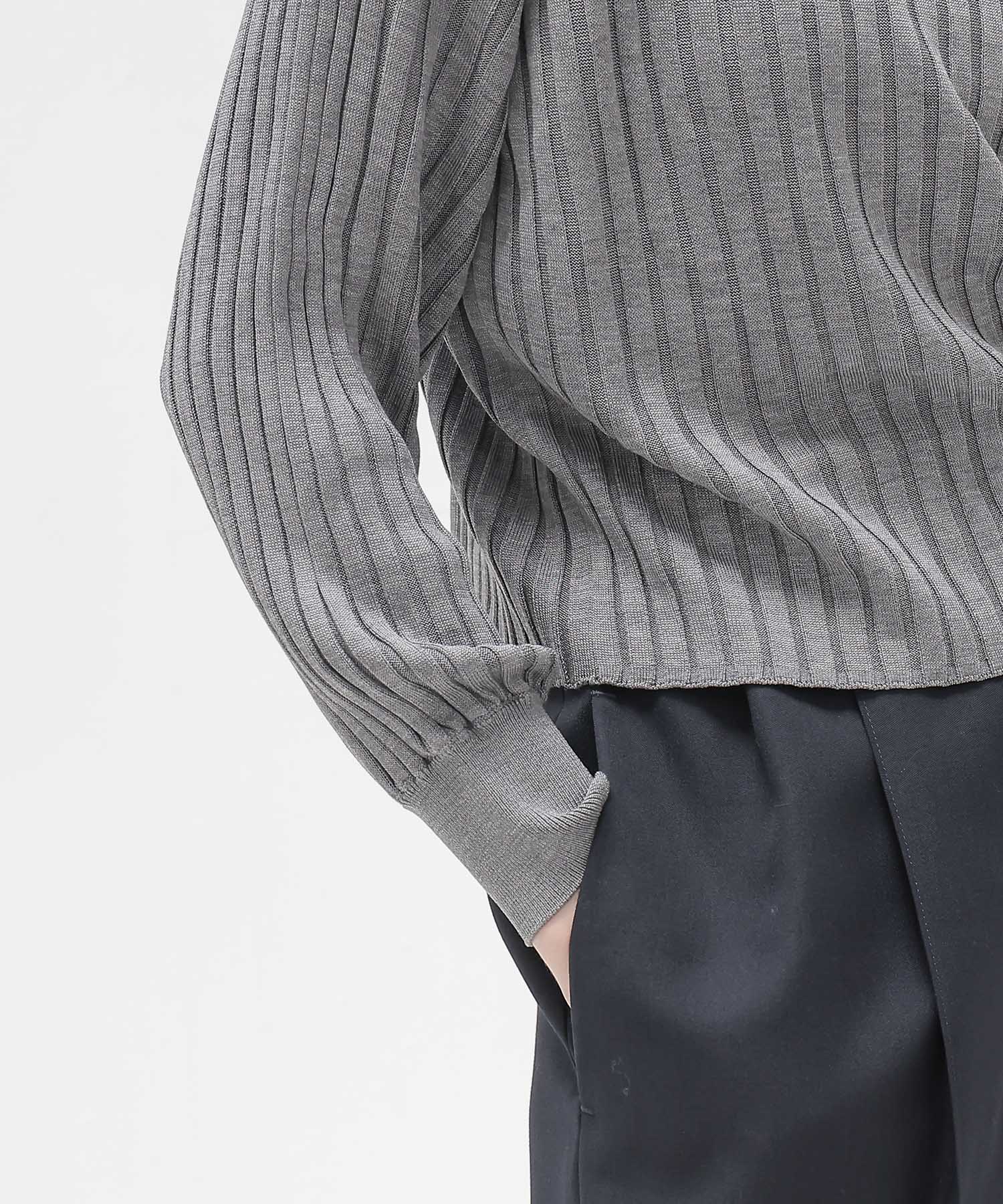 high twist silk wide rib pullover