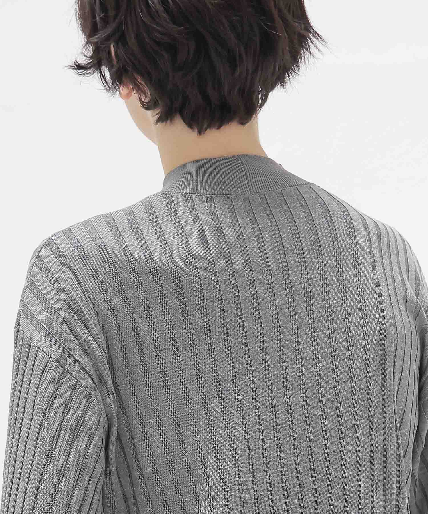 high twist silk wide rib pullover