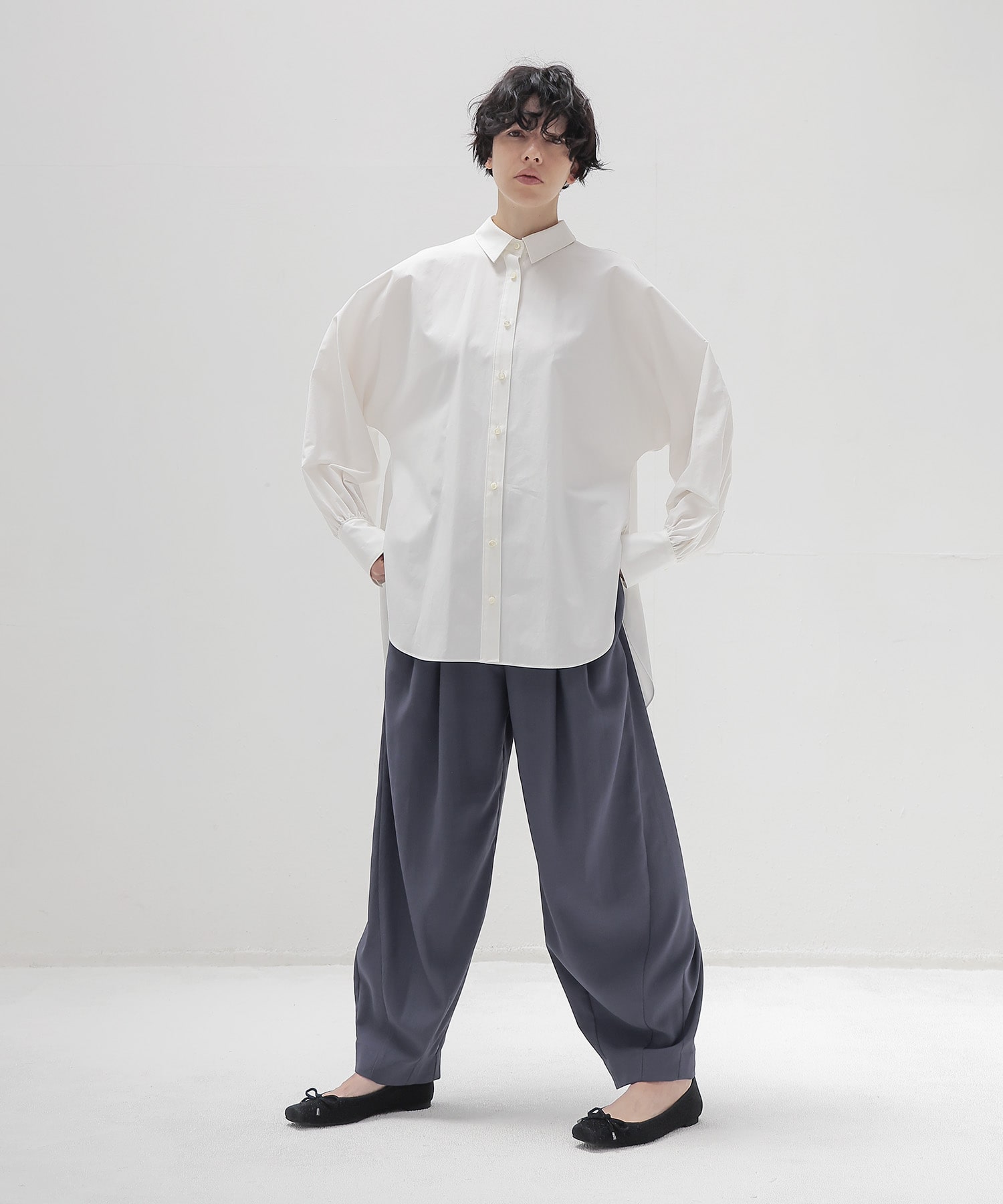 dolman gathers sleeve shirt